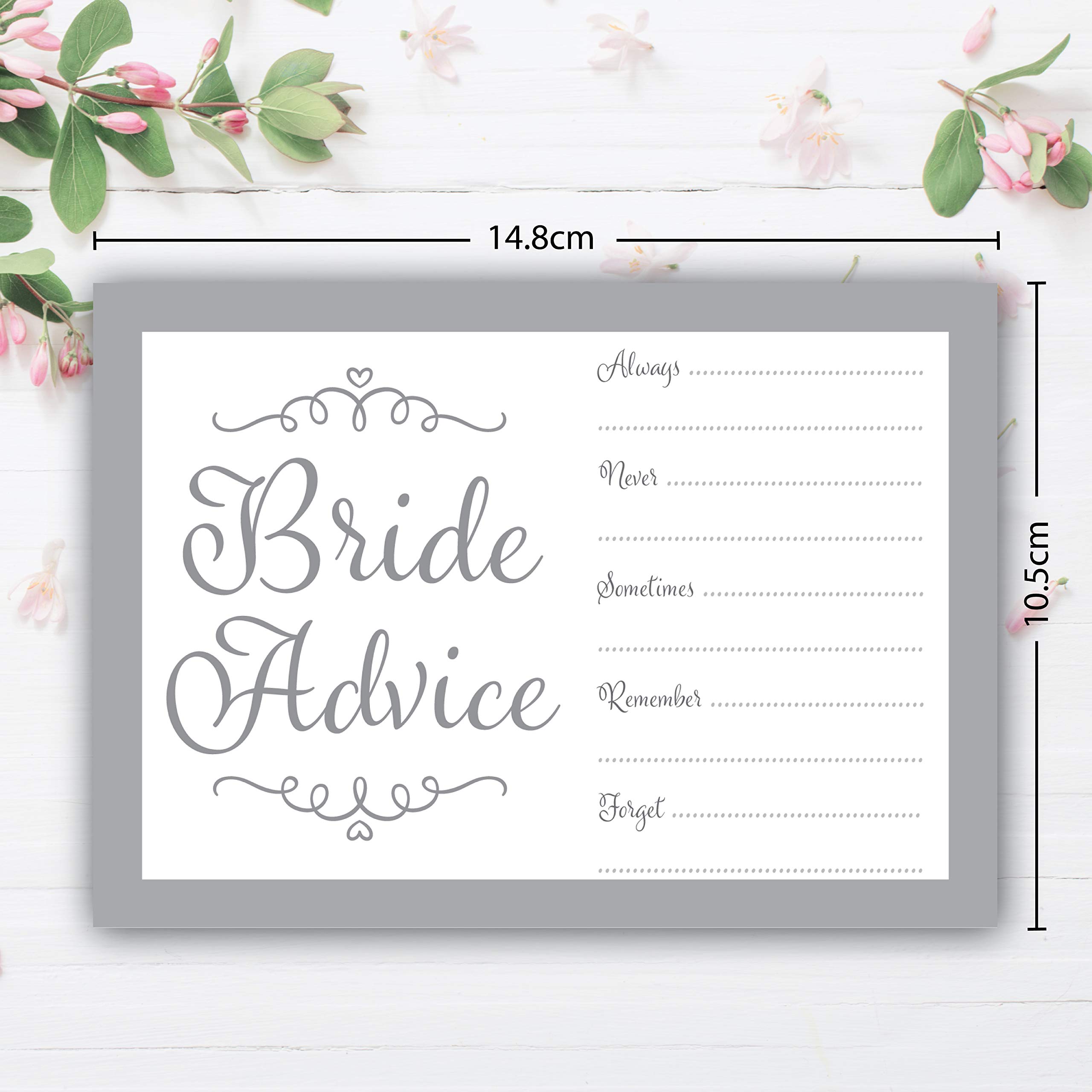 30 Pack Bride Advice Cards with Keepsake Pouch - Wedding Shower Game, Hen Party Gift, Bridal Advice Notes in Grey or Natural Canvas - Perfect for Bachelorette Parties & Wedding Planning Memories