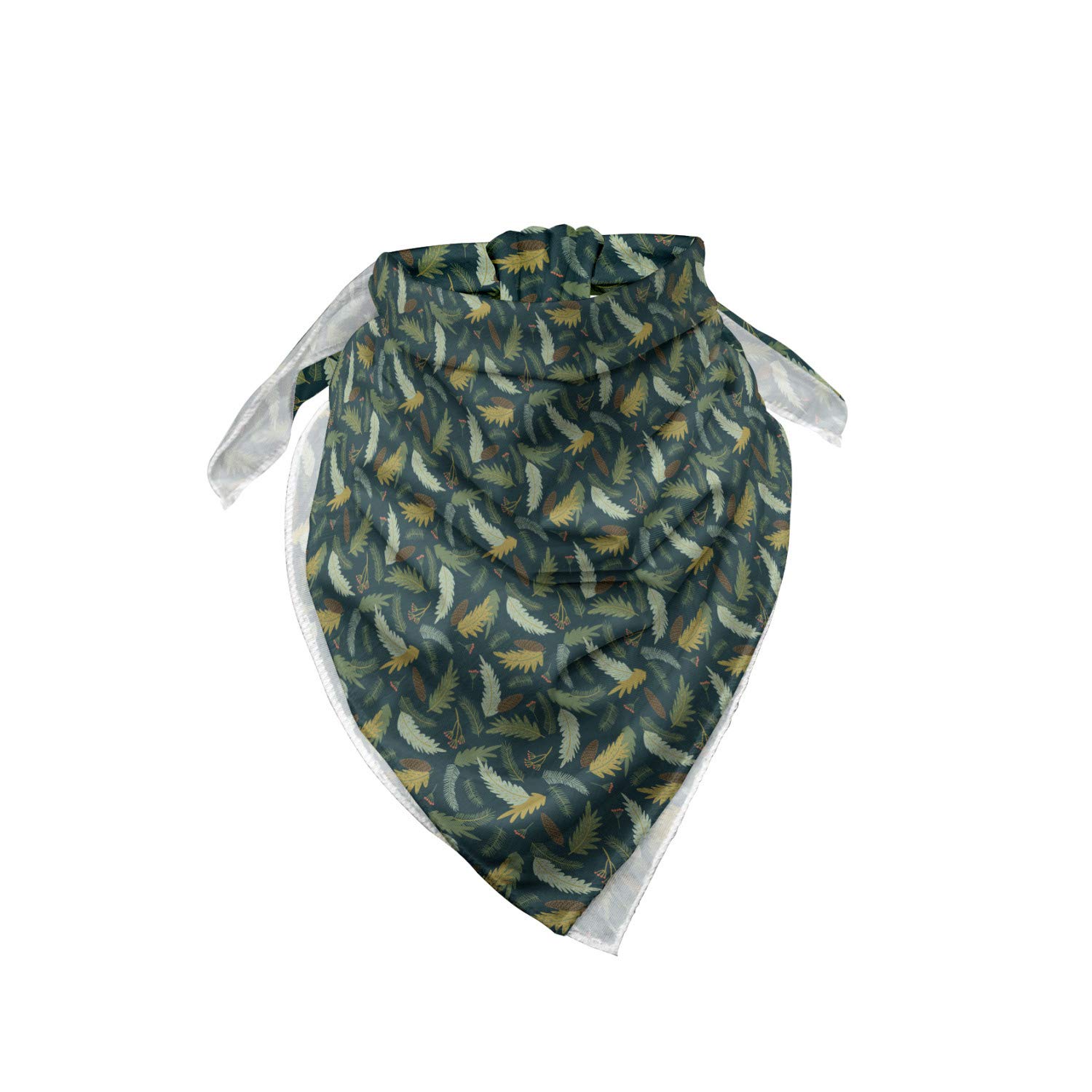 Ambesonne Floral Bandana Scarf - Unisex Head & Neck Wrap with Ornamental Leaf Design - Perfect for Outdoor Activities, Music Festivals & Fashion Accessories