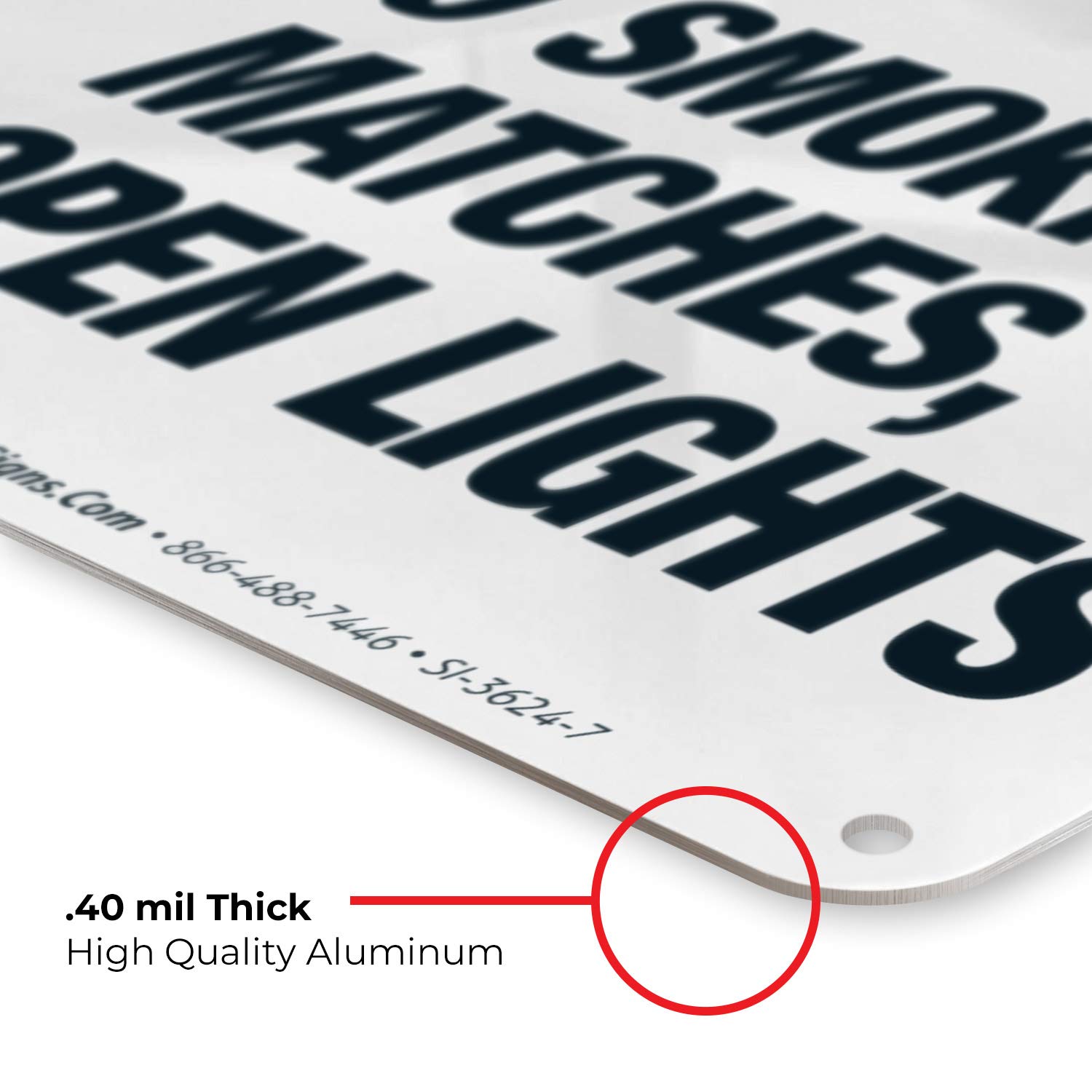 No Smoking, Matches, or Open Flames Sign - OSHA Compliant 10x7 Inch Rust-Free Aluminum Safety Sign - Fade Resistant for Indoor/Outdoor Use - Made in USA - Perfect for Factories, Warehouses & Public Spaces