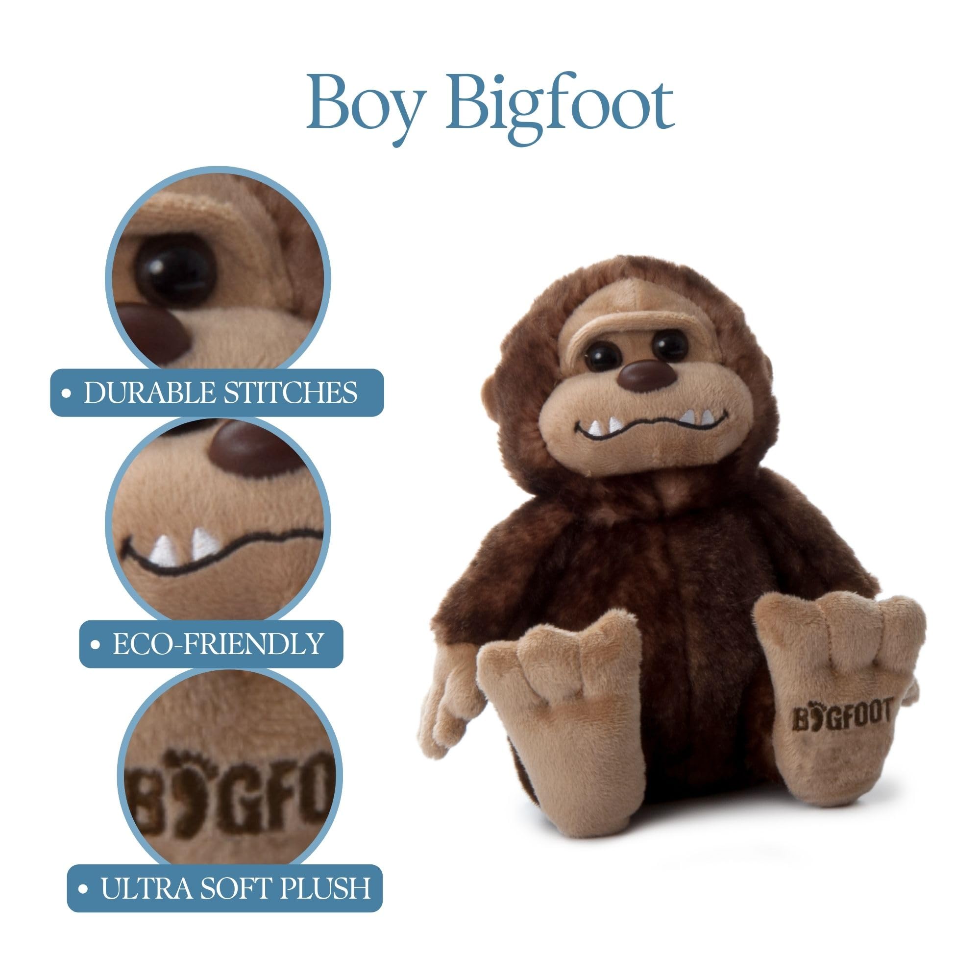 7 Inch Bigfoot Plush Toy - Wild Onez Wildlife Stuffed Animal for Kids, Soft & Cuddly Ape Plushie, Perfect Gift for Birthday & Christmas | Playtime, Nursery Decor, Travel Companion