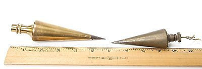 Vintage Dietzgen 5720 Brass Plumb Bobs - Set of 2 Removable Point Plumb Bobs (14 oz) - Antique Surveying Tools in Good Condition - Perfect for Construction, Land Surveying & DIY Projects