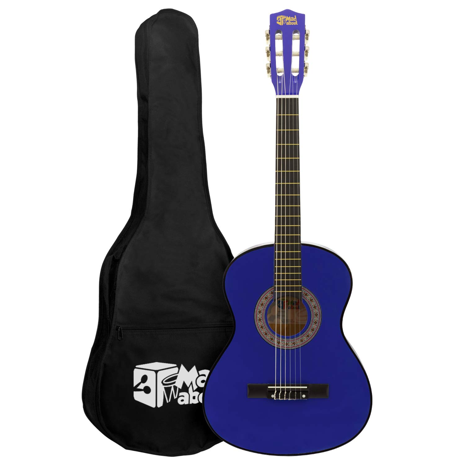 MA-CG04 1/4 Size Blue Classical Guitar with Carry Bag, Strap, Picks & Strings | Spanish Style Beginner Guitar for Kids & Adults | Perfect for Music Lessons, Travel & Home Practice
