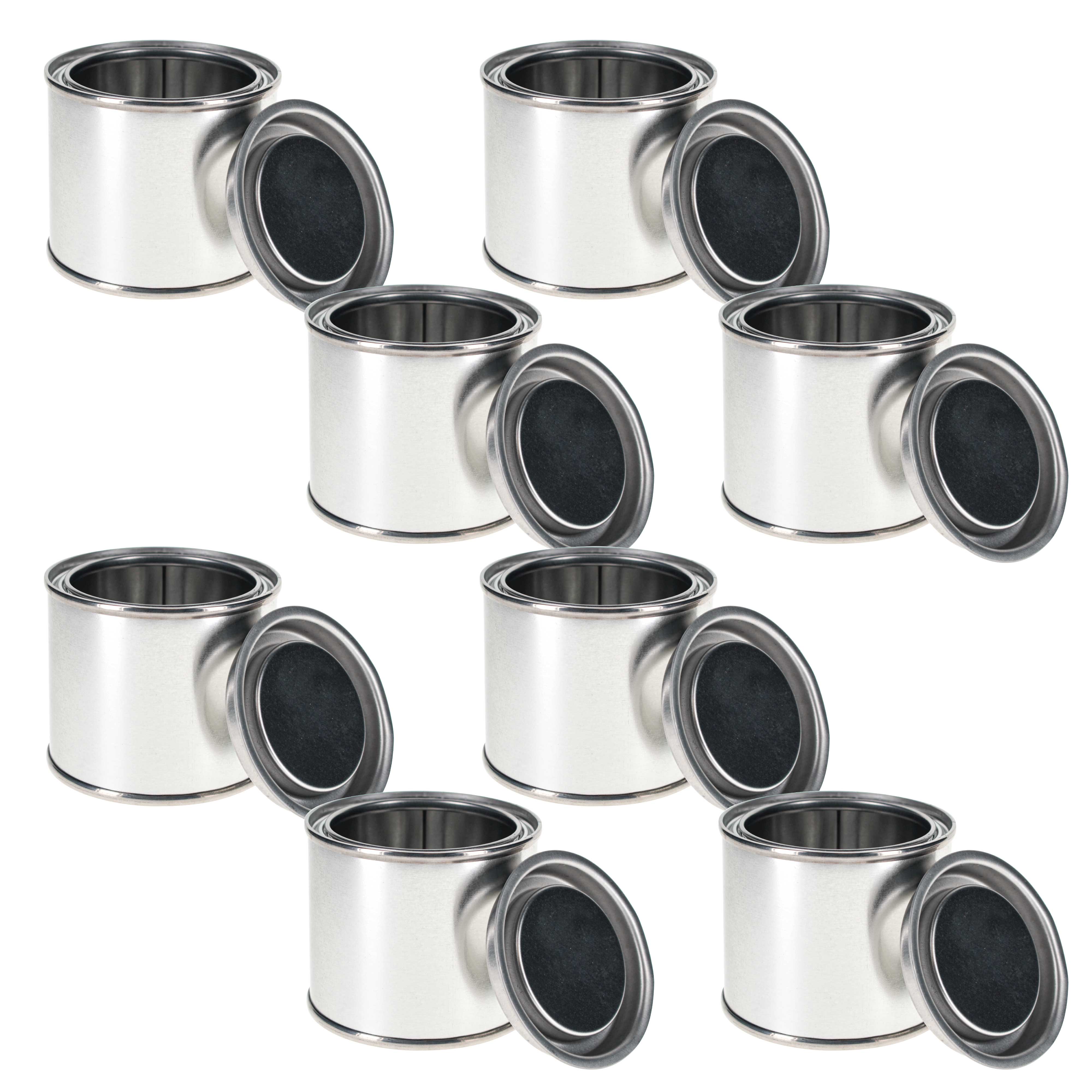 1/4 Pint (4 fl. oz) Empty Unlined Metal Paint Can with Triple Tight Seal Lid - Pack of 8 Steel Storage Containers for Oil-Based Paint, Art Supplies & DIY Crafts - Perfect for Artists, Hobbyists and Home Improvement Projects