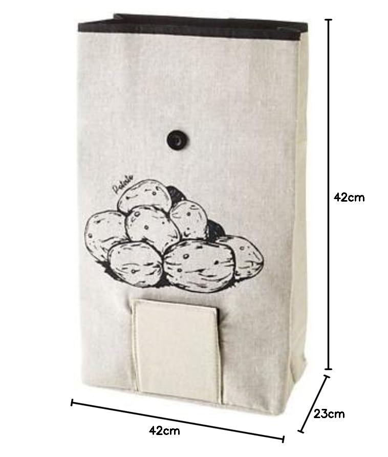 Lakeland Potato Storage Bag with Button Tie Closure – Breathable Cotton Pantry Organizer for Potatoes, Onions, Garlic – Perfect for Kitchen, Pantry & Cupboard Organization
