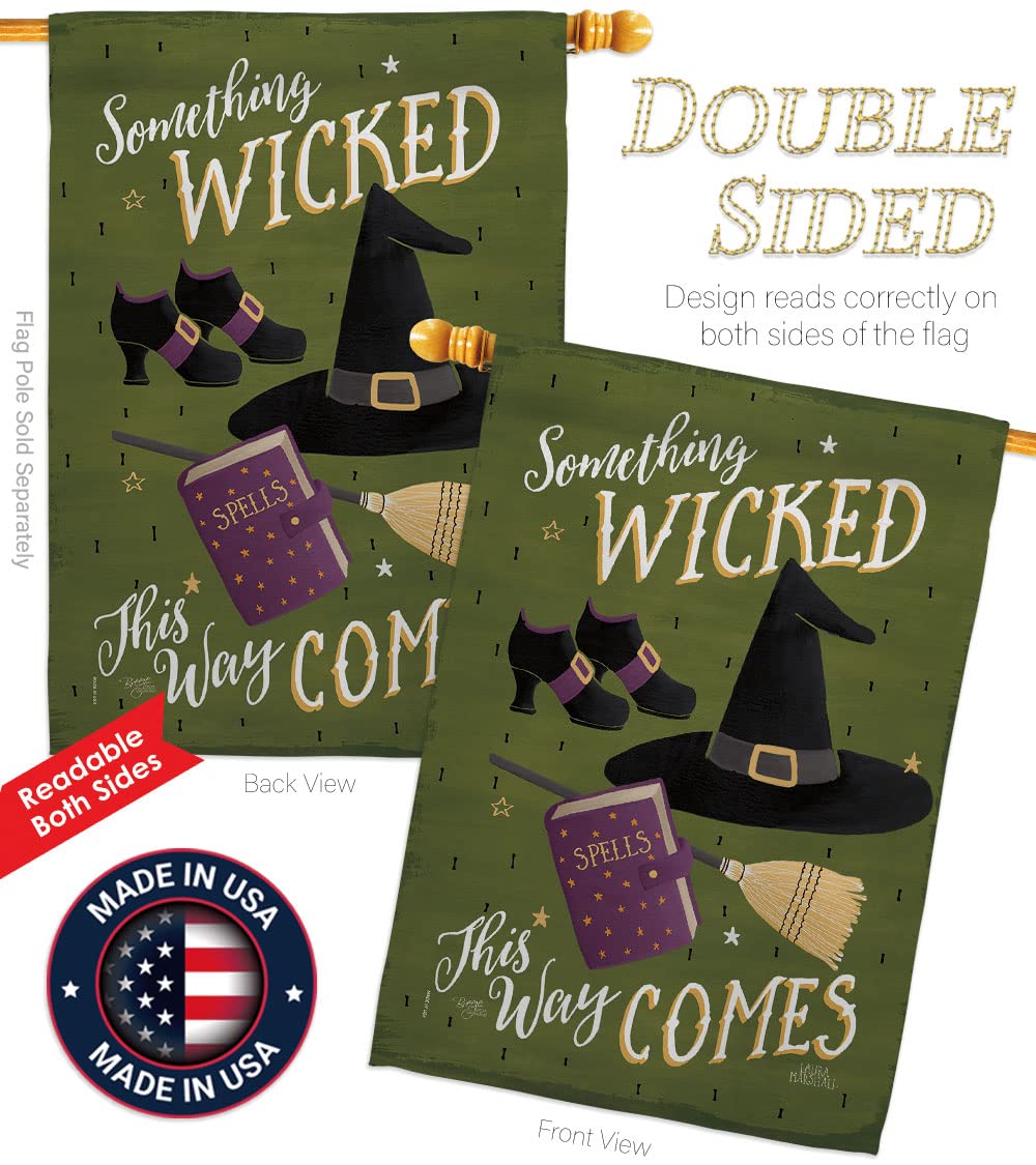 Halloween Decorative Vertical Flag Set - Large & Small House & Garden Flags with Hardware | Spooky Fall Outdoor Decor for Halloween Party & Yard Decorations