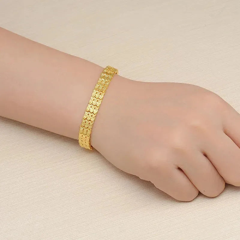 24K Pure Gold Bracelet - 999 Solid Real Gold Bangle for Women, Elegant & Classic Jewelry Gift for Anniversary, Valentine's Day | Trendy & Romantic Fashion Accessory for Parties, Weddings & Special Occasions
