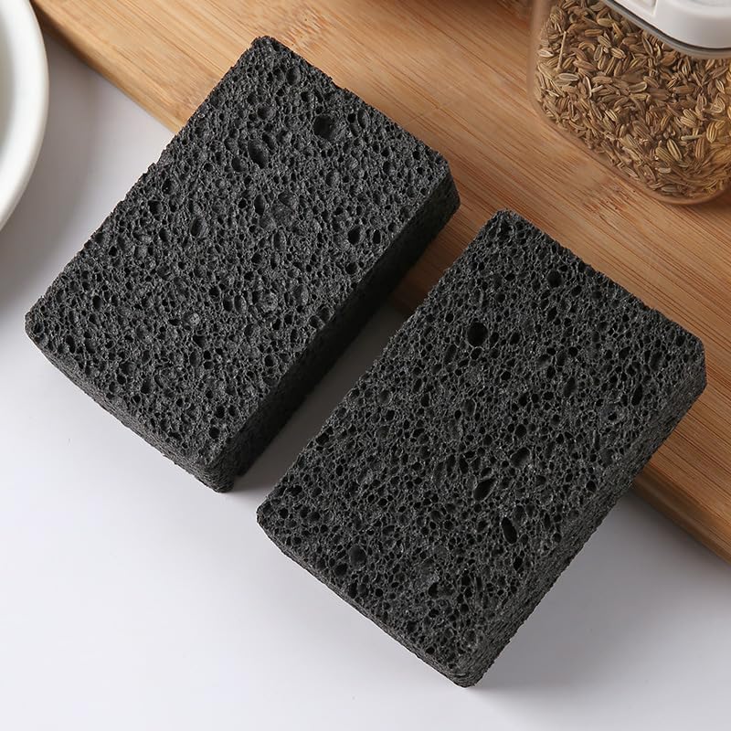12-Pack Non-Scratch Scrub Sponges for Dishes, Kitchen, Bathroom & Car Cleaning - Gentle Scouring Pads with Fun Cut-Out Shapes for Kids DIY Projects - Perfect for Household Chores, Dishwashing & Stain Removal (Black)