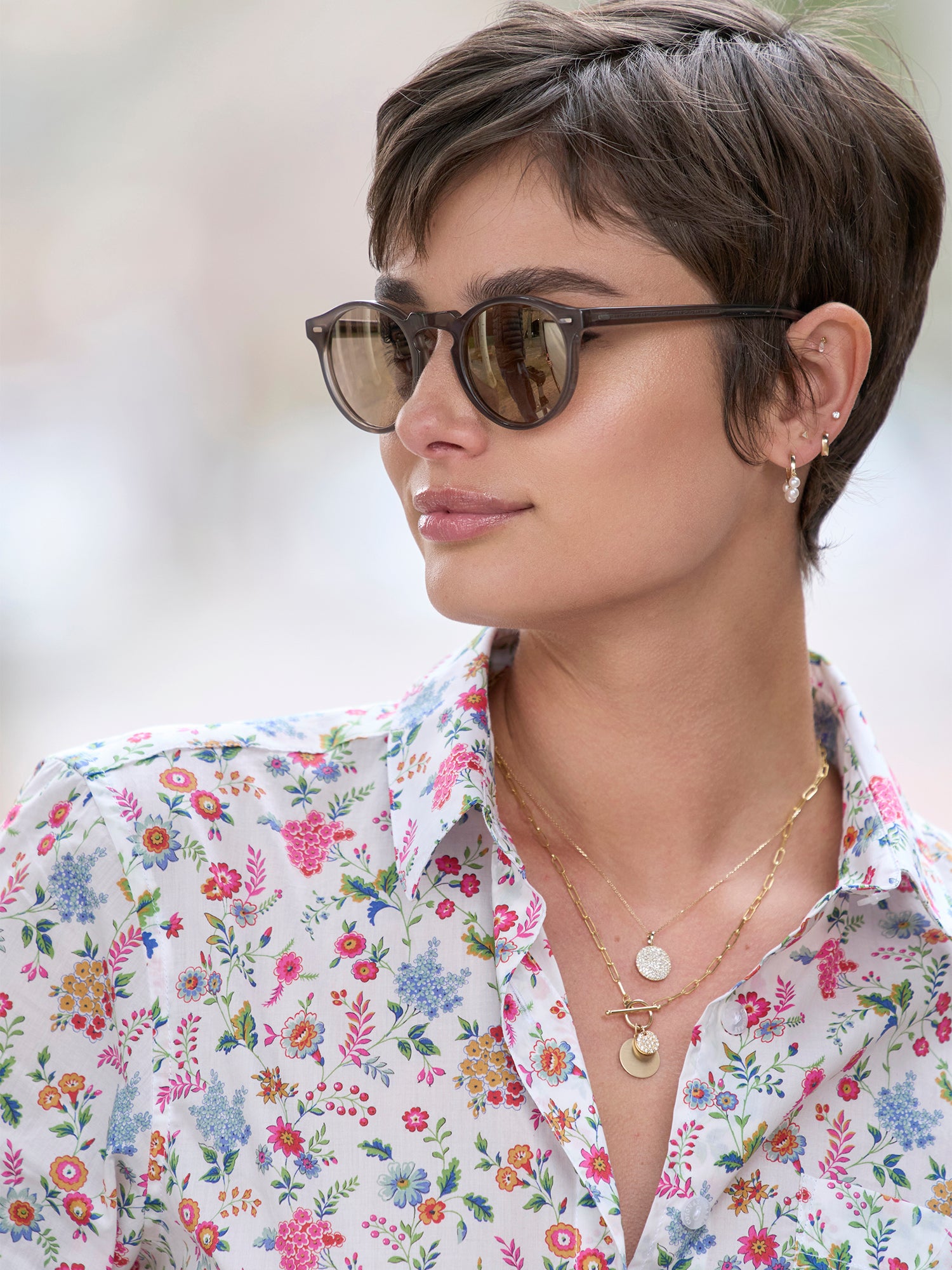 Karine Liberty Cotton Shirt for Women - Soft & Comfortable Casual Button Down Blouse - Perfect for Office, Travel & Everyday Wear