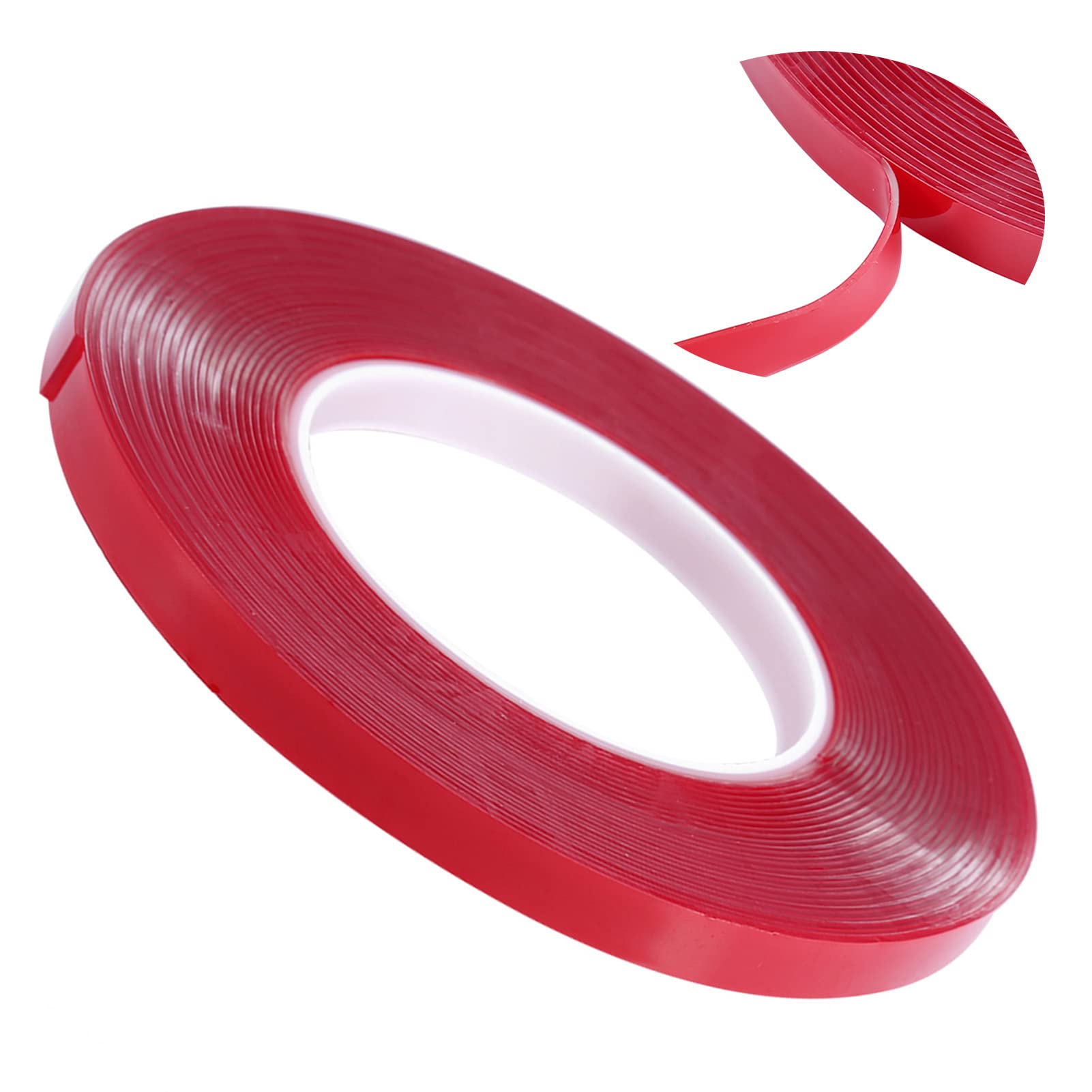 10m Double-Sided Nail Art Adhesive Tape - Strong Press On Nail Stickers with Red Film for False Nail Tips & Manicure Tools | Perfect for Salon Professionals, DIY Nail Artists & At-Home Nail Extensions