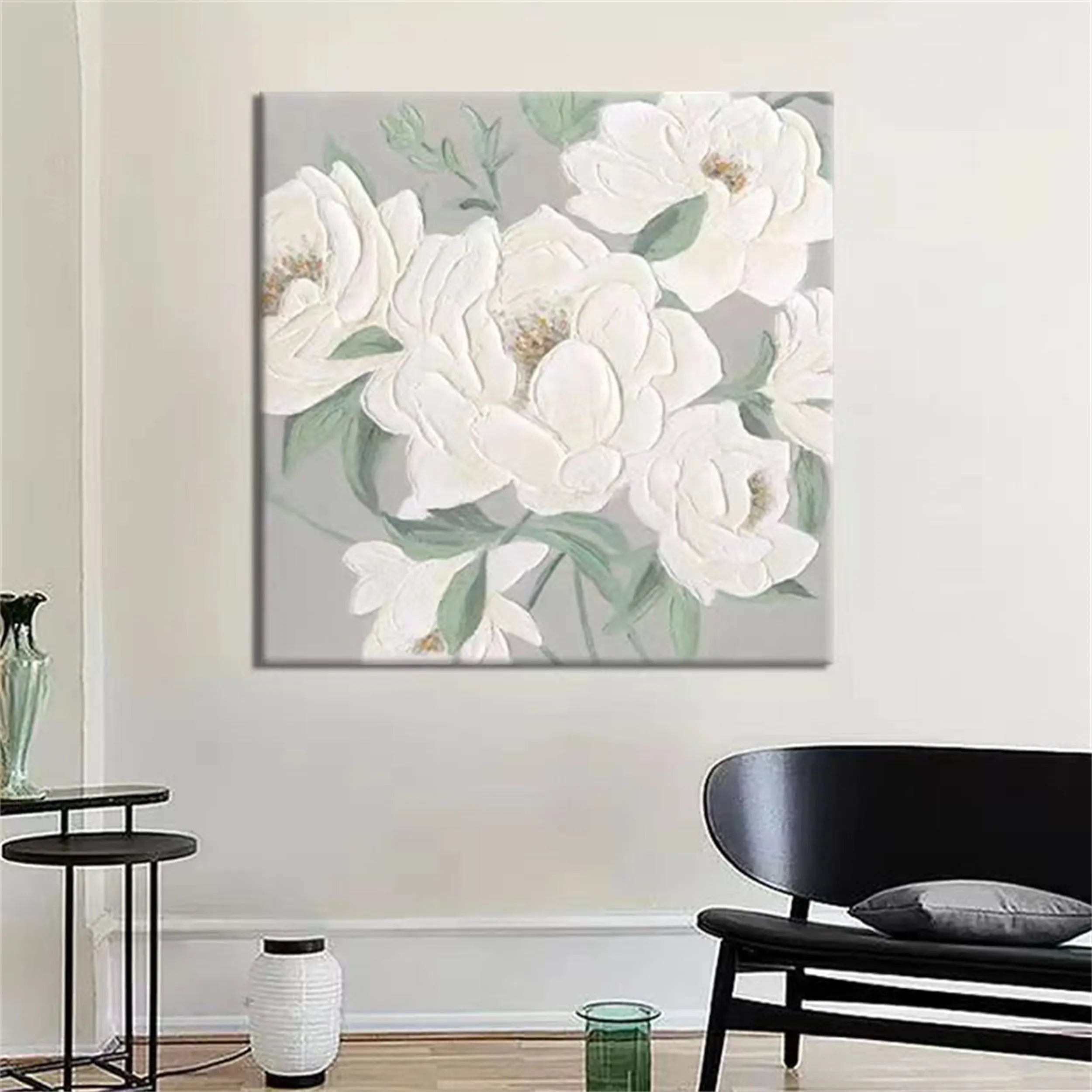 Beautiful Flower and Tree Painting #FT060 - Handmade Canvas Art for Home Decor, Living Room, Bedroom & Office Wall