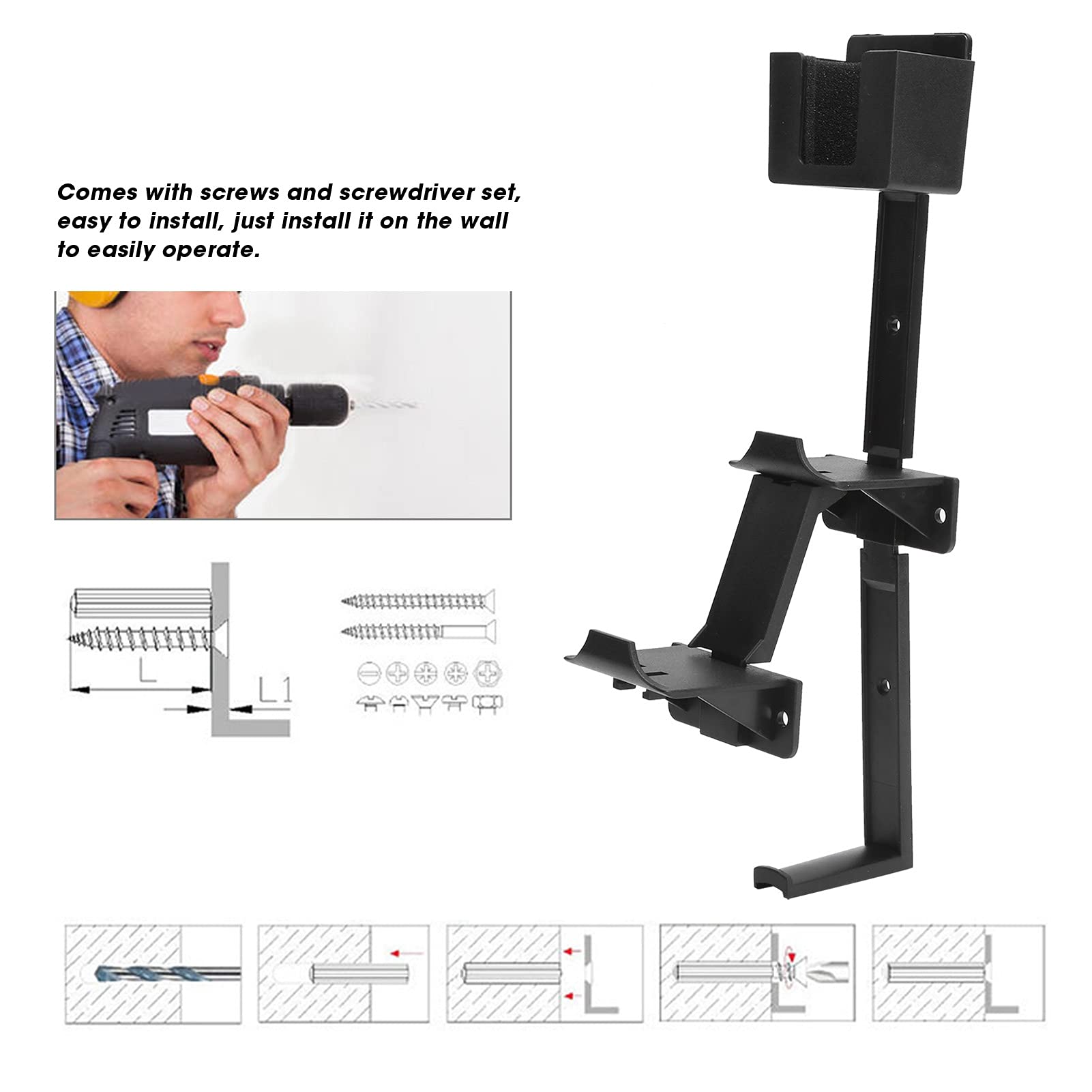 Universal ABS Wall Mount Bracket for Controller with Headset Hanger - Gaming Setup Accessory