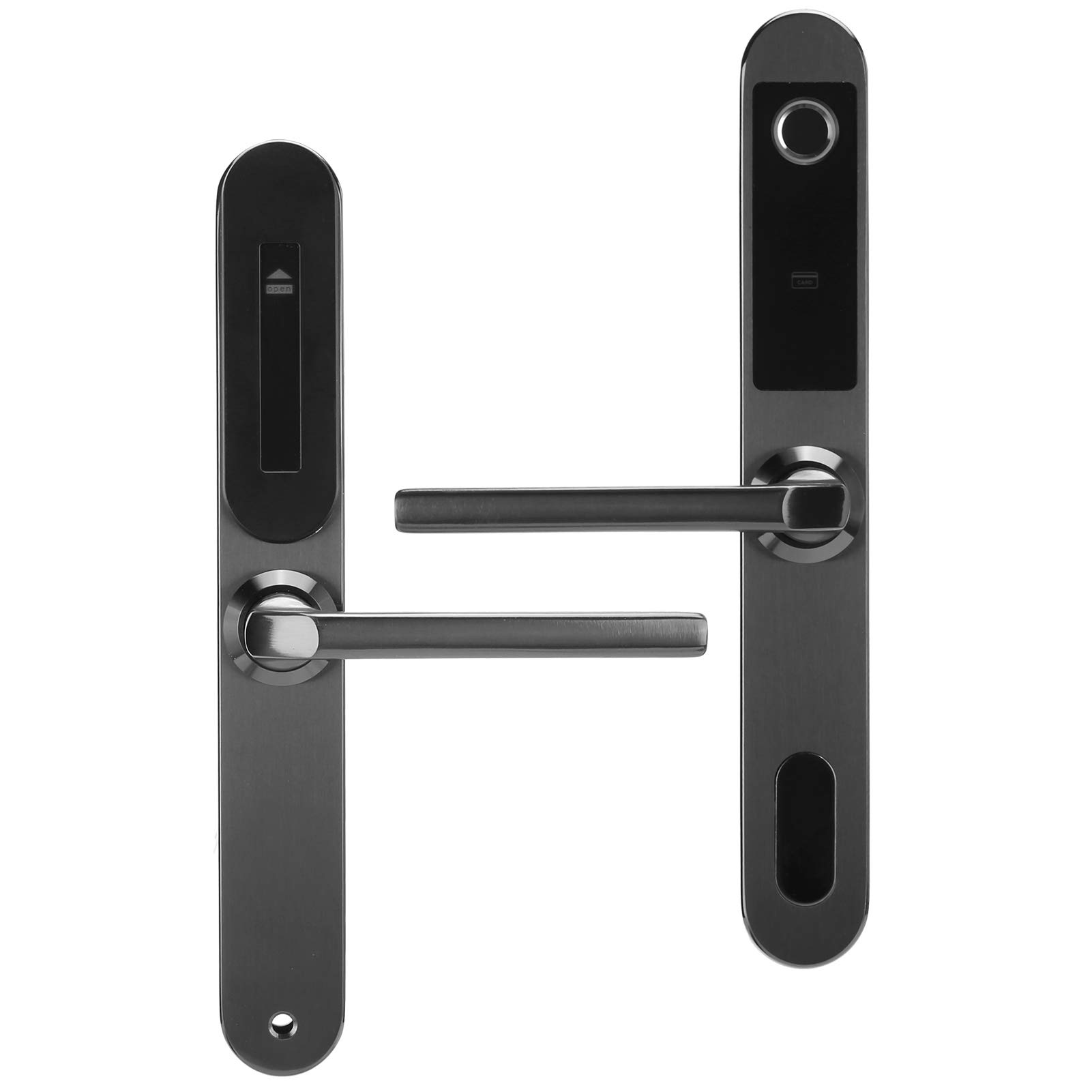 Smart Door Lock - 6-in-1 Keyless Entry with Fingerprint, Password & Key Card - Left Opening Sliding Door Lock for Balcony & Patio Security (Ideal for Homes, Apartments & Vacation Properties)