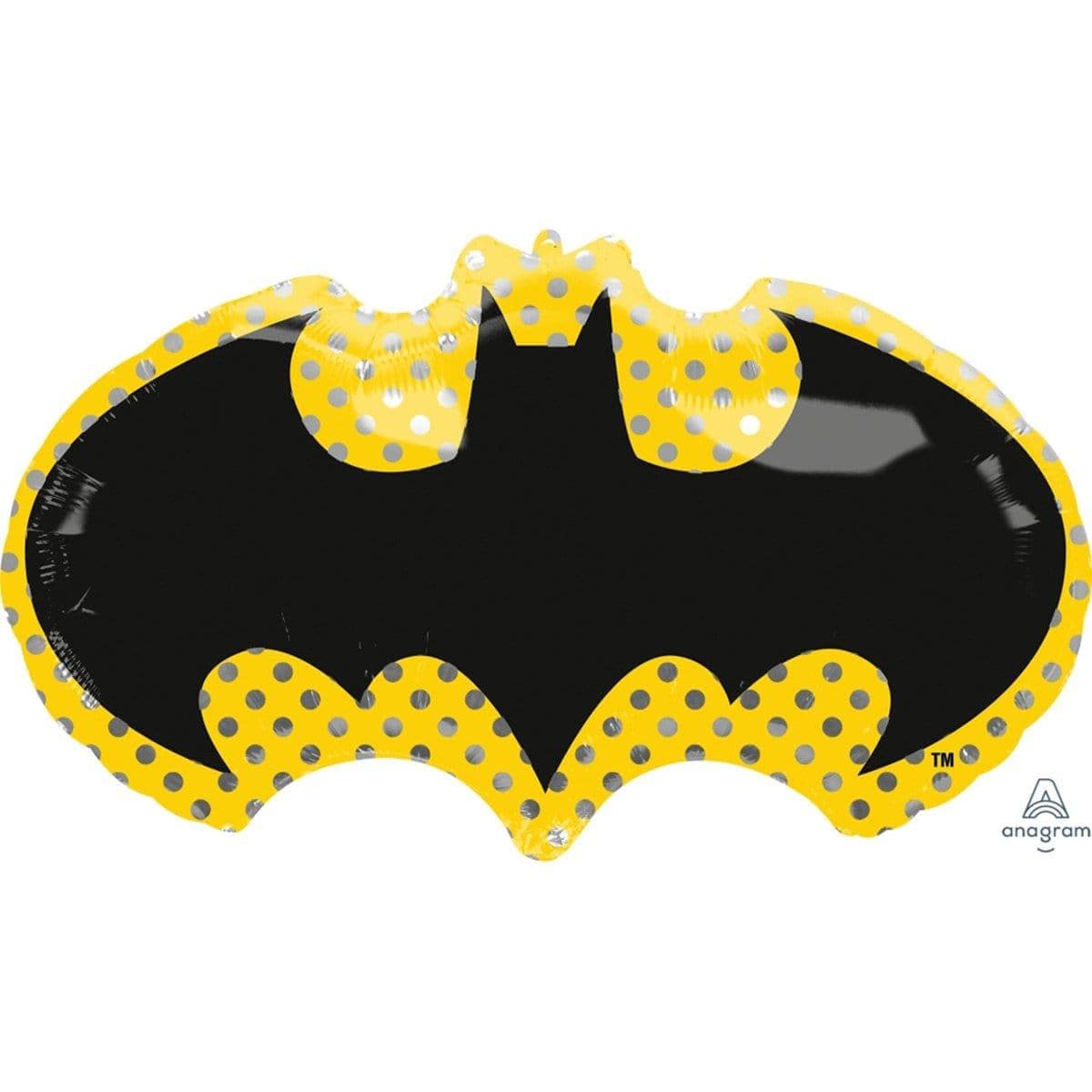 Batman Logo Super Shape Balloon - 12 Inch Latex Balloons for Birthday Party Decorations, Superhero Themed Events, Comic Con, and Halloween Decor