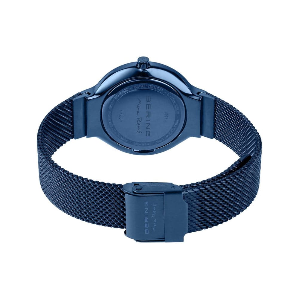 Bering Max Rene Blue Dial Men's Watch with Milanese Strap - Model 15531 397 - Luxury Dress Watch for Business & Formal Occasions