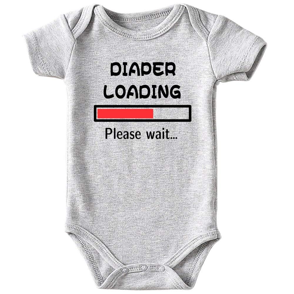Funny Unisex Baby Bodysuit for Boys & Girls 0-3 Months | Cute Diaper Loading Design | Perfect for Playtime, Photo Shoots & Everyday Wear