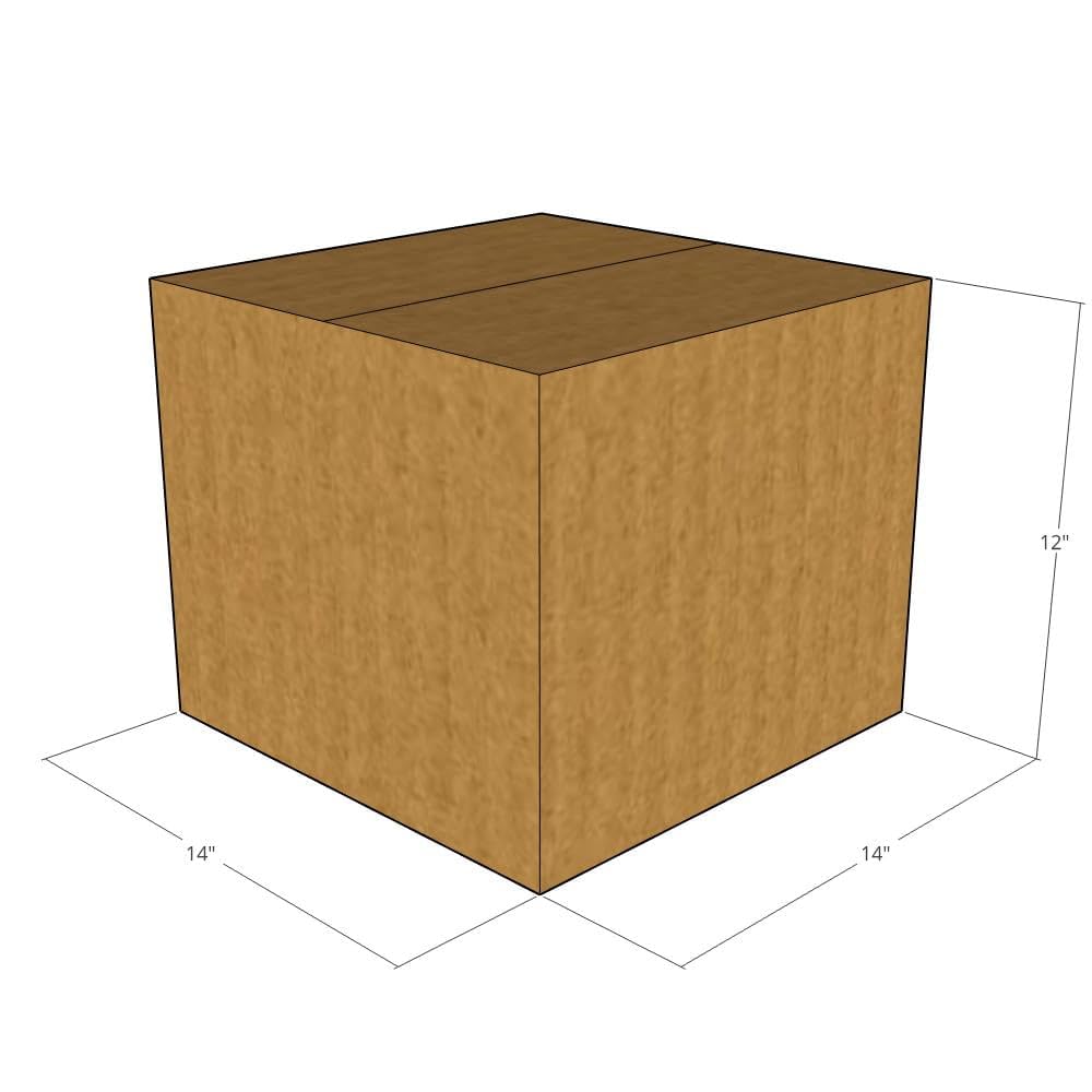 14x14x12 Inch 32 ECT Corrugated Moving Boxes - Pack of 50 | Heavy Duty Shipping Boxes for Business, Office & Home Use | Perfect for Packing, Storage & Moving Supplies