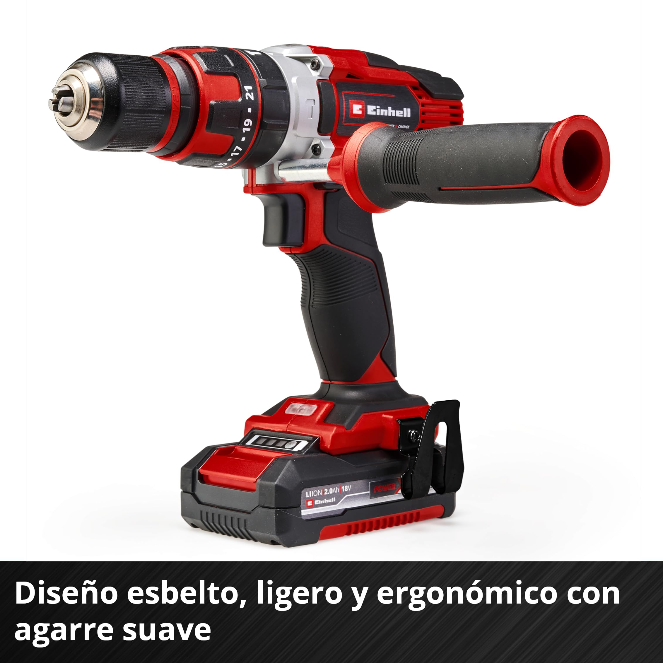 Einhell TE-CD 18/48 Li-i-Solo Power X-Change 18V Cordless Drill Driver - 2-Speed Gear, Hammer Drill Function, Variable Speed Control (Battery Not Included) - Perfect for DIY Projects, Home Repairs & Construction Work