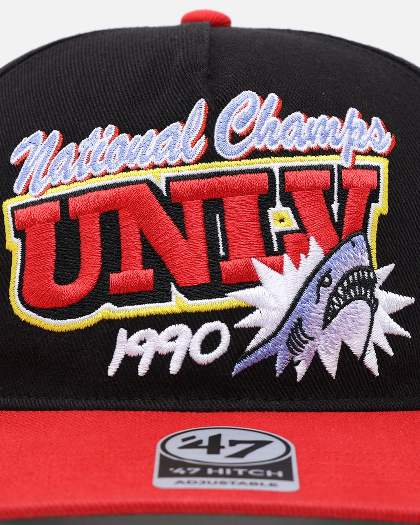 47 Brand UNLV 1990 Hitch RF Snapback Hat - Black/Red Adjustable Baseball Cap for Men & Women - Perfect for Sports Fans, Casual Wear and Street Fashion