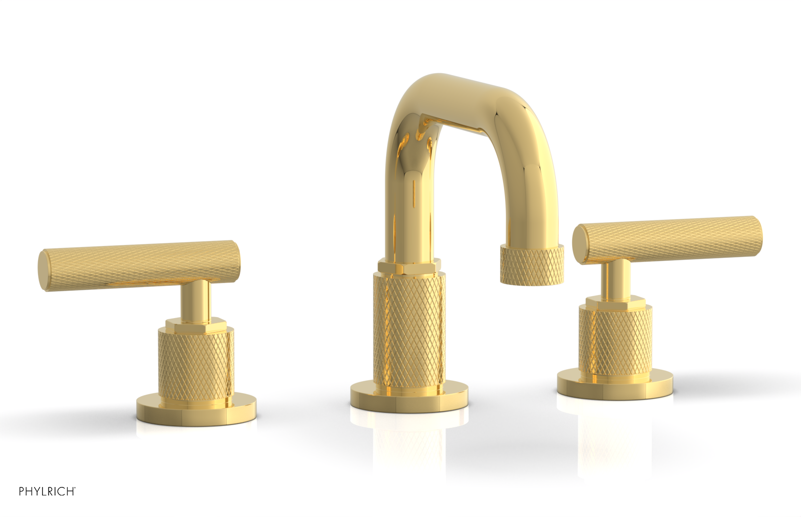 DUSTRIE Widespread Bathroom Faucet with Lever Handle and Knurled Design 371-04 - Perfect for Modern Bathroom Vanities and Powder Rooms