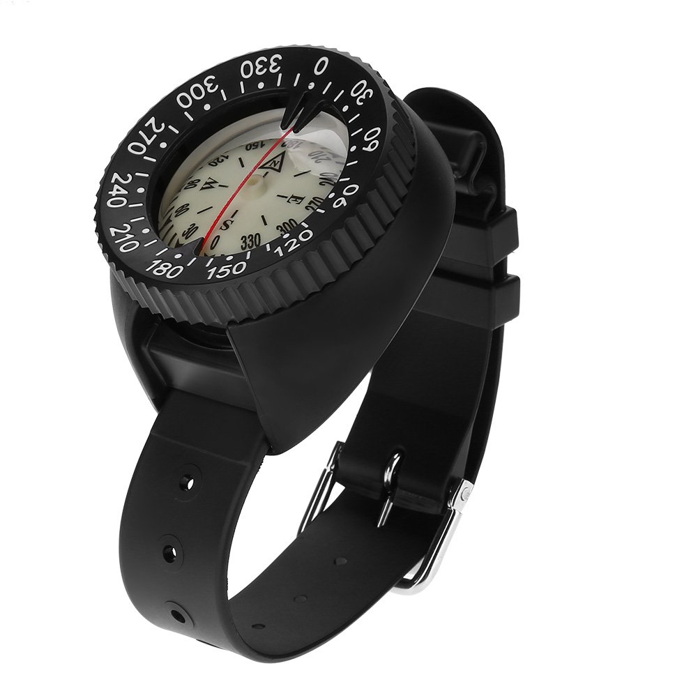 Waterproof Wrist Compass for Diving, Snorkeling, Kayaking, Canoeing, Hiking & Camping - Mini Survival Wristband Compass for Outdoor Adventures & Marine Navigation