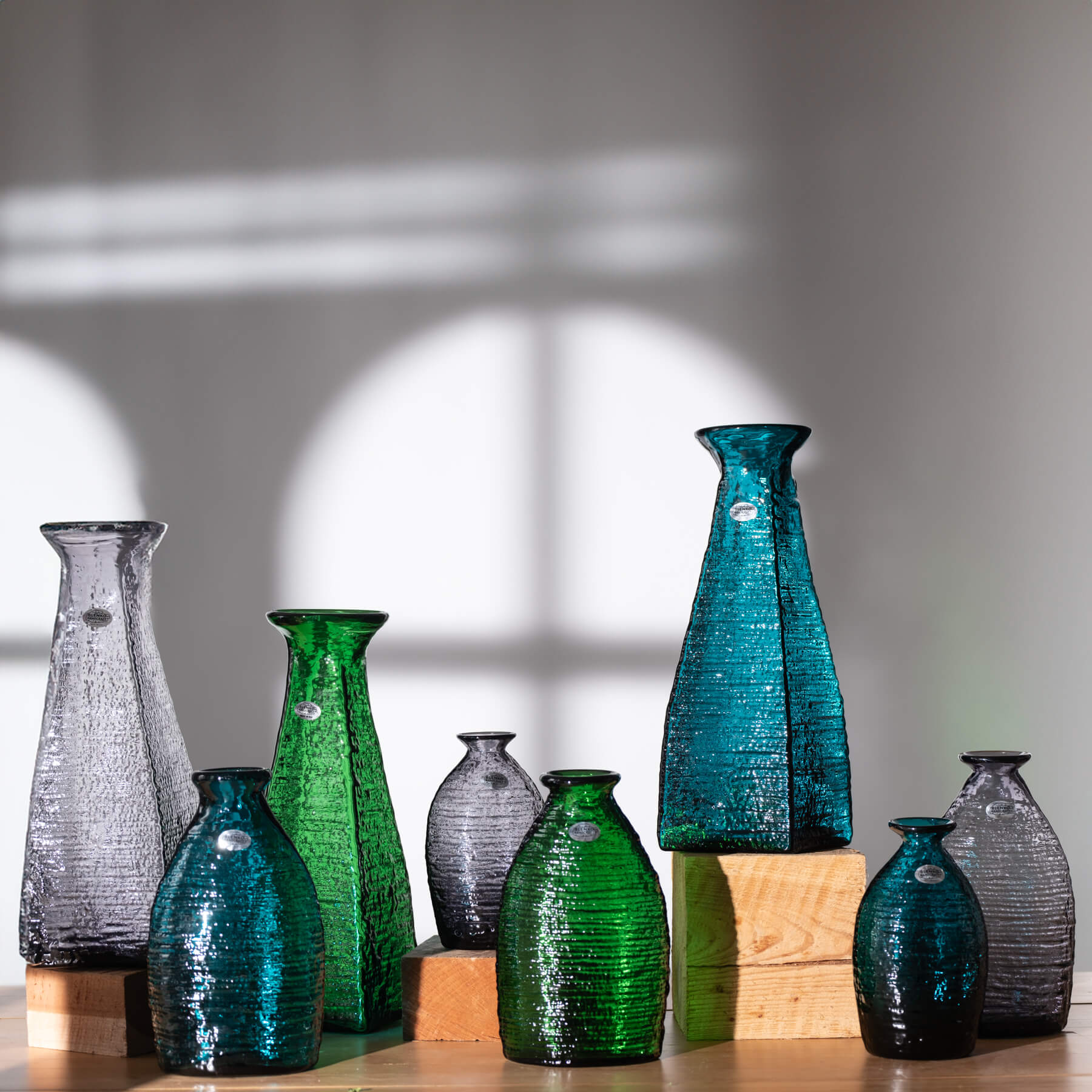 2134 Strata Vase - Cerulean Blue Handmade Ceramic Vase for Home Decor, Wedding Centerpiece, and Modern Interior Design
