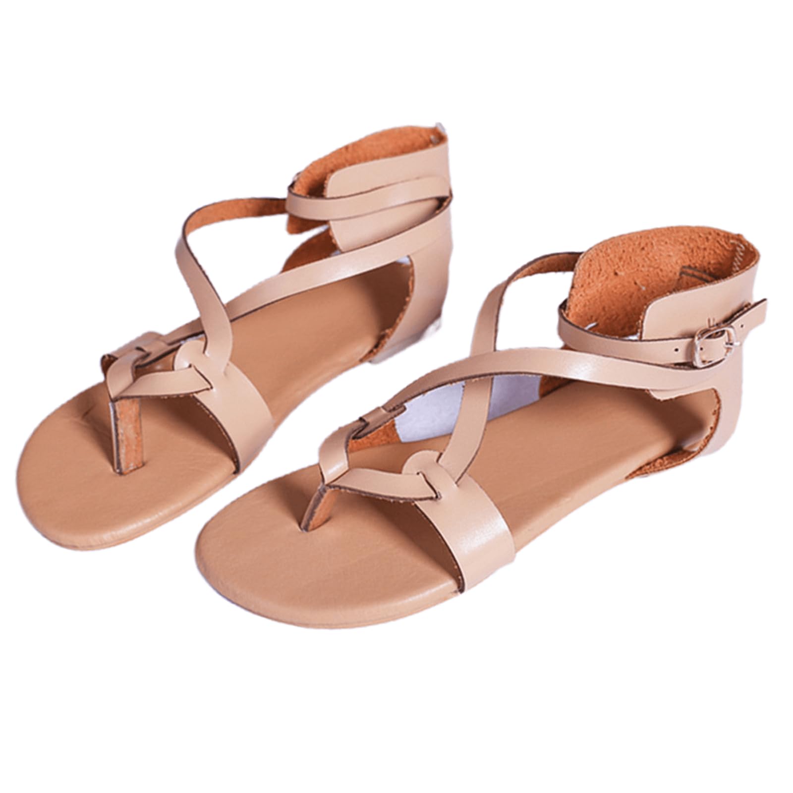 Women's Dressy Summer Sandals - Comfortable Ankle Strap Flat Sandals for Casual Wear & Beach | Perfect for Outdoor Activities, Vacation & Daily Walking