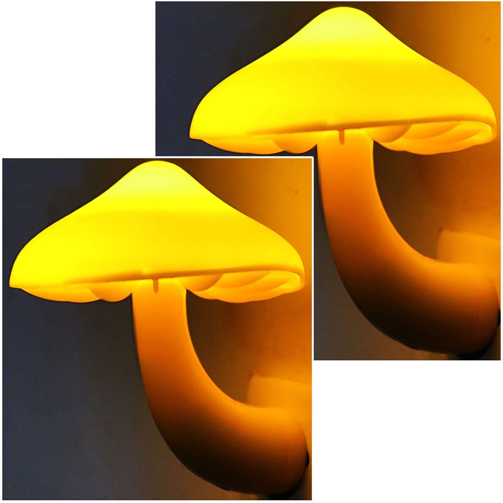 AUSAYE 2-Pack Mushroom Night Light Plug-in LED Lamp - Soft Glow Nightlight for Kids, Adults, Nursery, Bedroom, Bathroom, Hallway & Stairs - Perfect for Nighttime Safety and Cozy Home Decor