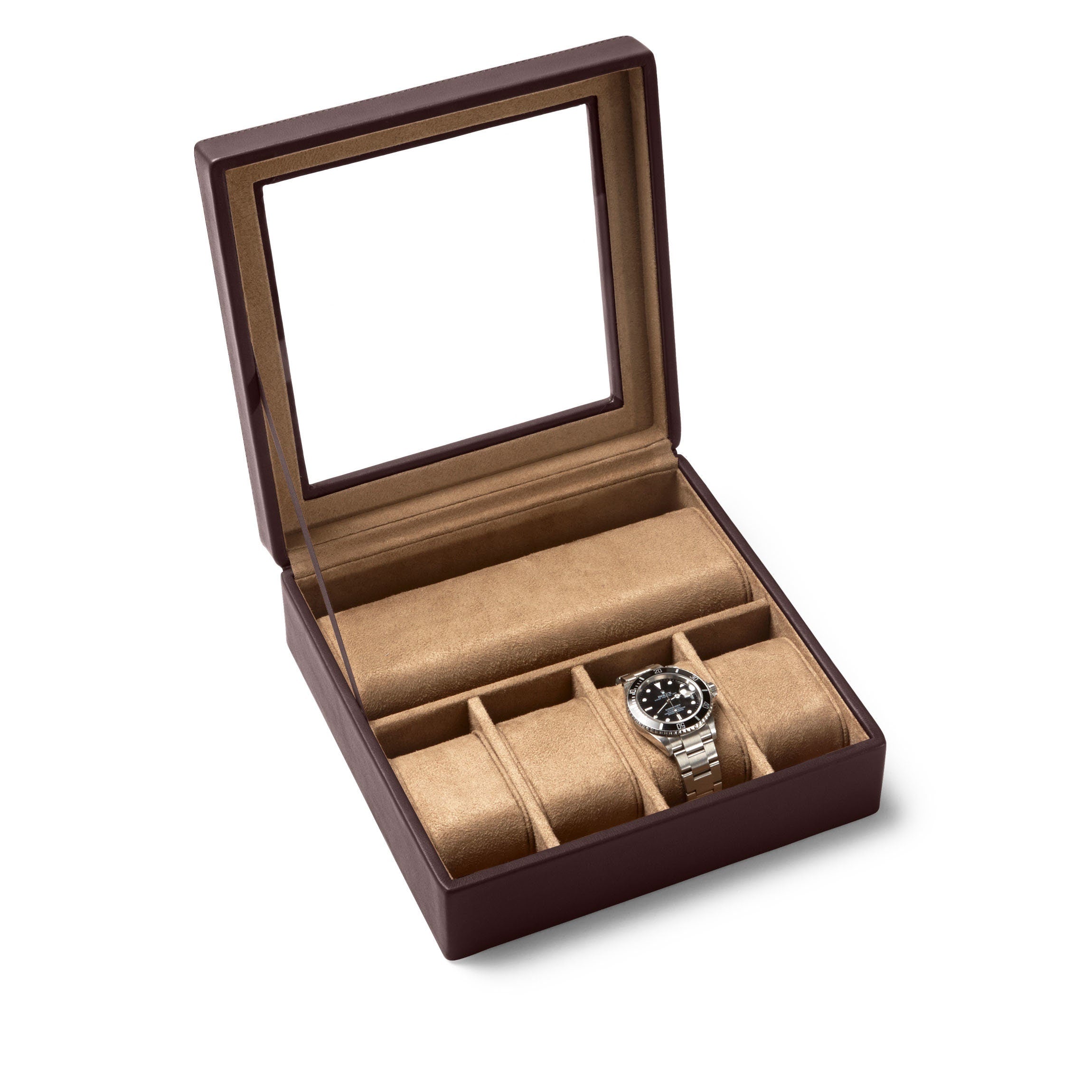 Premium Leather Watch Case with Soft Interior - Brown - Perfect for Travel, Storage & Display of Luxury Watches
