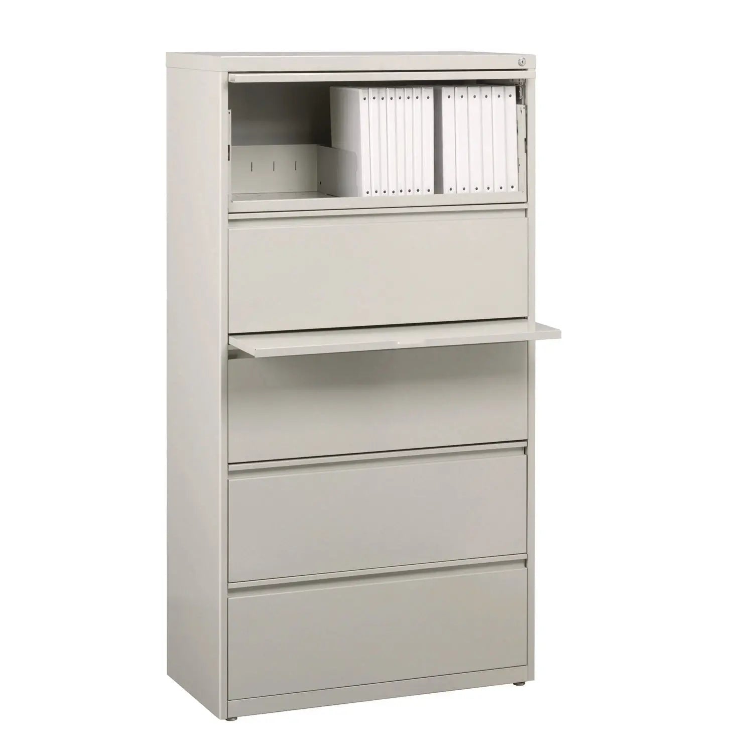 Alera® 5-Drawer Lateral File Cabinet - Legal/Letter Size - Light Gray - 30