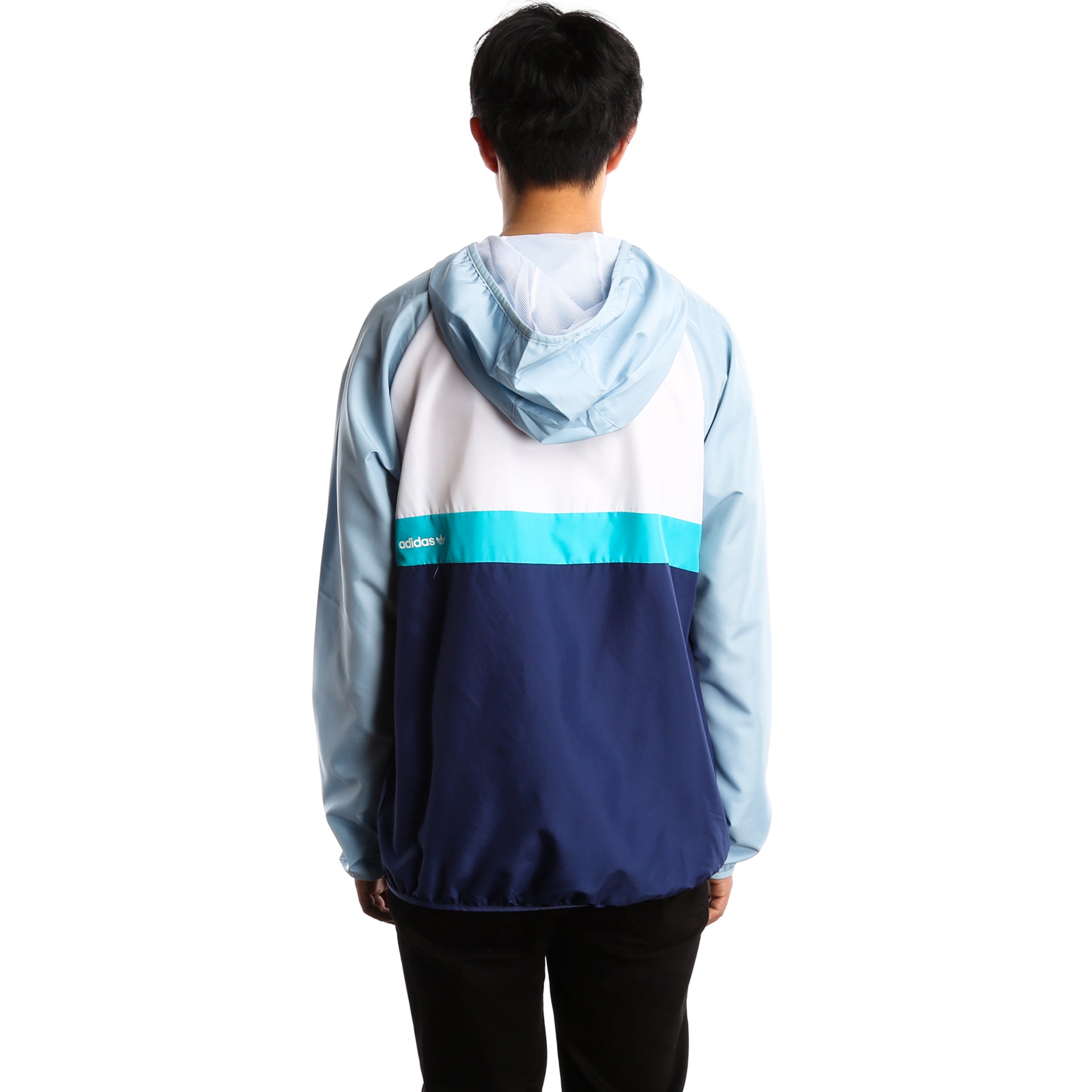Adidas Men's BB Wind Jacket - Lightweight Water-Resistant Running Jacket for Outdoor Sports (White/Teal/Navy) | Perfect for Jogging, Hiking & Casual Wear