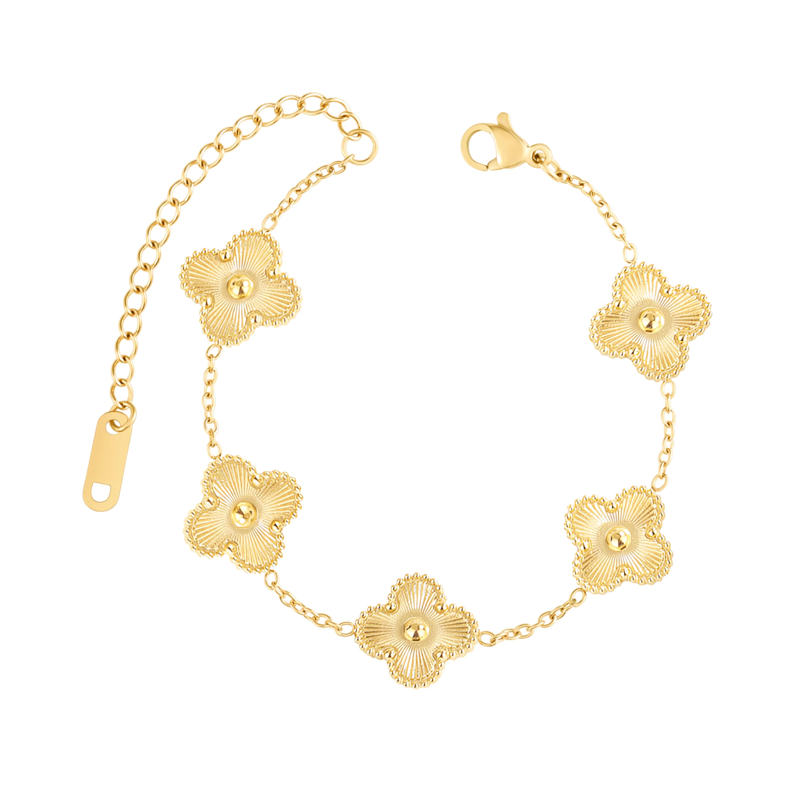 18K Gold Plated Adjustable Link Bracelet for Women - Double Sided Fashion Jewelry Gift for Birthday, Anniversary & Valentine's Day | Perfect for Daily Wear, Parties & Special Occasions