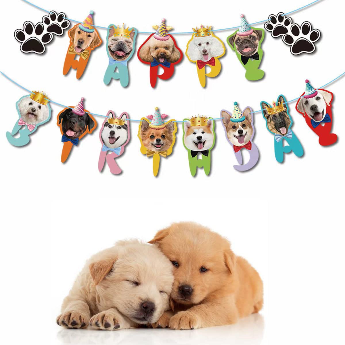 IMETBOX Dog Birthday Banner - Pet Party Decorations, Dog Themed Birthday Supplies & Favors - Perfect for Puppy Birthday Parties, Adoption Celebrations & Pet Lover Events