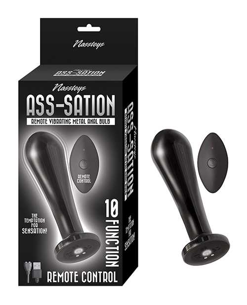 Remote Control Vibrating Metal Anal Plug - Black | Sensual Massager for Couples & Solo Play | Enhances Intimacy & Pleasure in the Bedroom