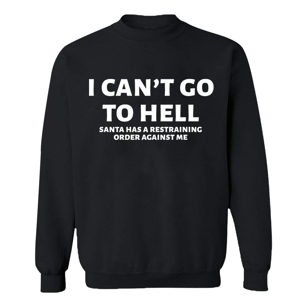 CRAZYDAISYWORLD Unisex Slim Fit Long Sleeve Crewneck Sweatshirt - 'I Can't Go To Hell' Graphic Custom Sweater | Perfect for Casual Wear, Street Style & Gifts