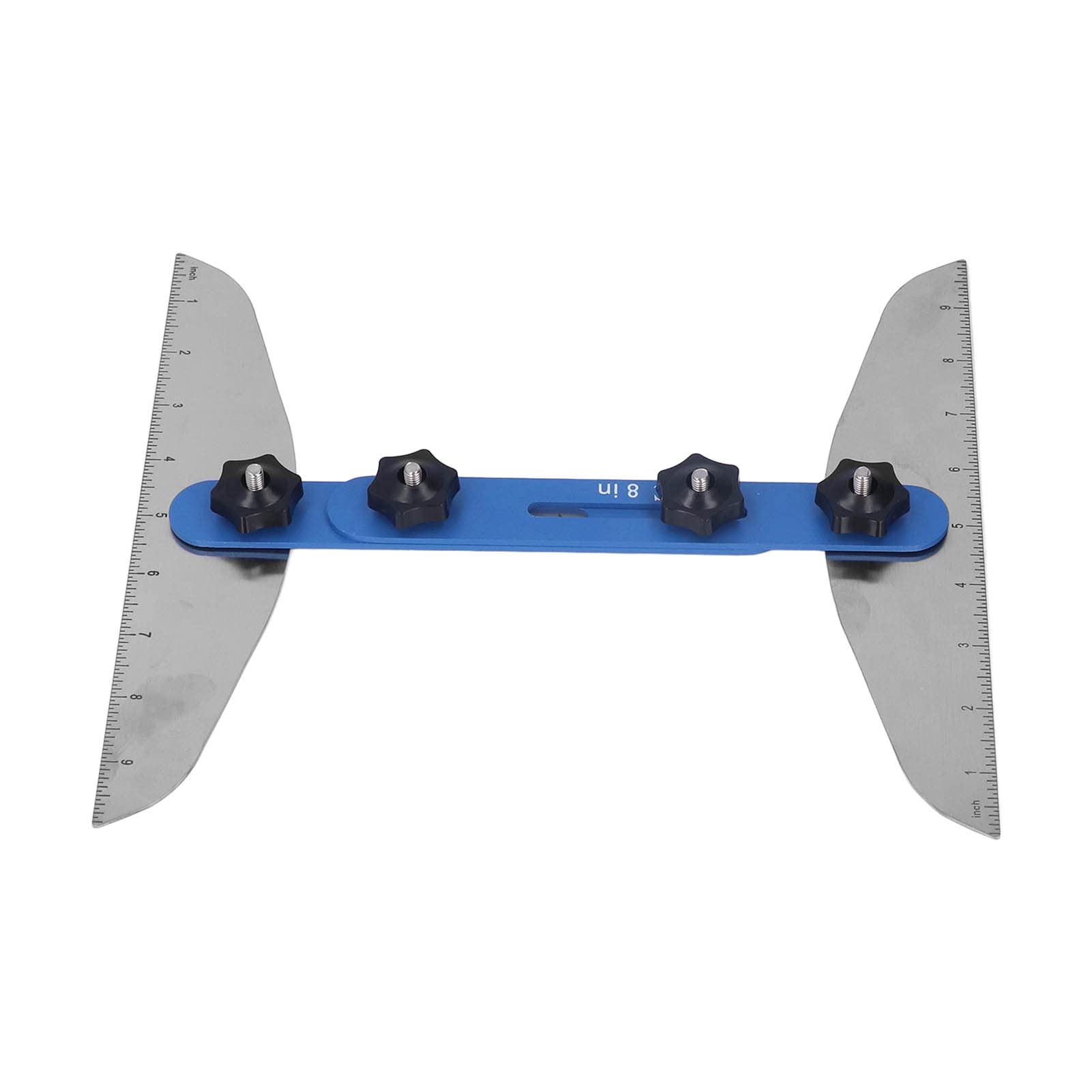 Adjustable Aluminum Alloy Stair Tread Template Tool (11-60 Inch) - Durable Multi-Function Stair Gauge & Shelf Layout Measuring Tool for Risers, Drywall & DIY Projects - Perfect for Home Renovation, Carpentry & Construction Work (Blue)