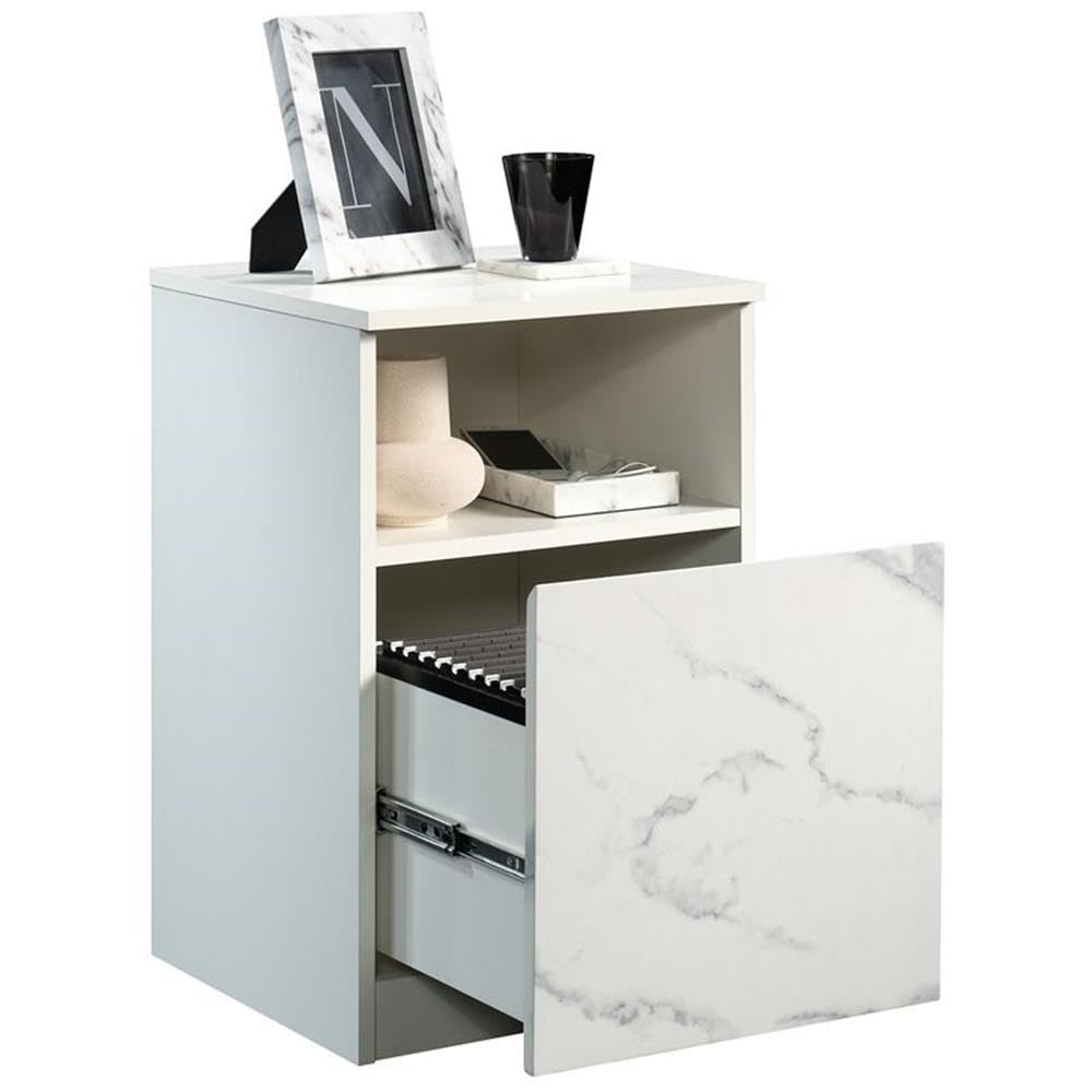Pemberly Row Engineered Wood Nightstand with Open Storage in Pearl Oak - Modern Bedside Table for Bedroom, Living Room & Guest Room