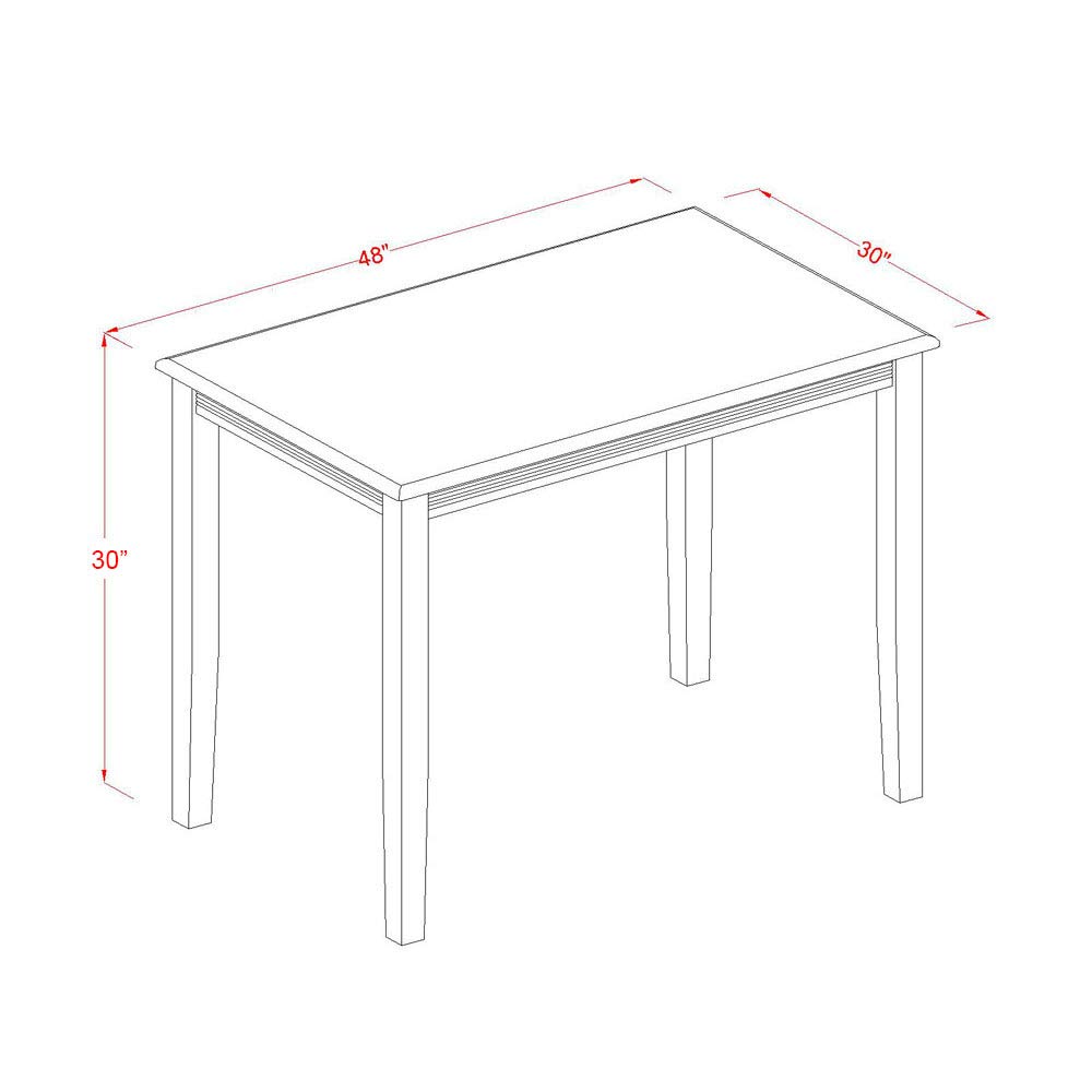 East West Furniture YAT-ANA-T Yarmouth 30x48 Inch Rectangle Kitchen Dining Table in Natural Finish - Perfect for Small Spaces, Breakfast Nooks & Cozy Family Meals