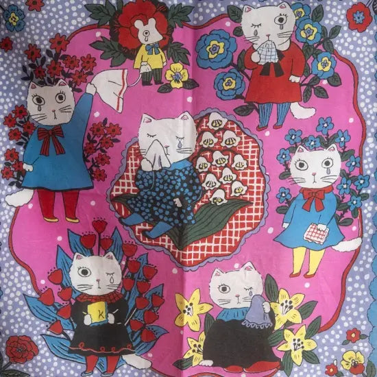Yumi Kitagishi Handkerchief - Elegant Red Cotton Handkerchief for Tears, Gifts & Special Occasions | Perfect for Weddings, Funerals & Emotional Moments
