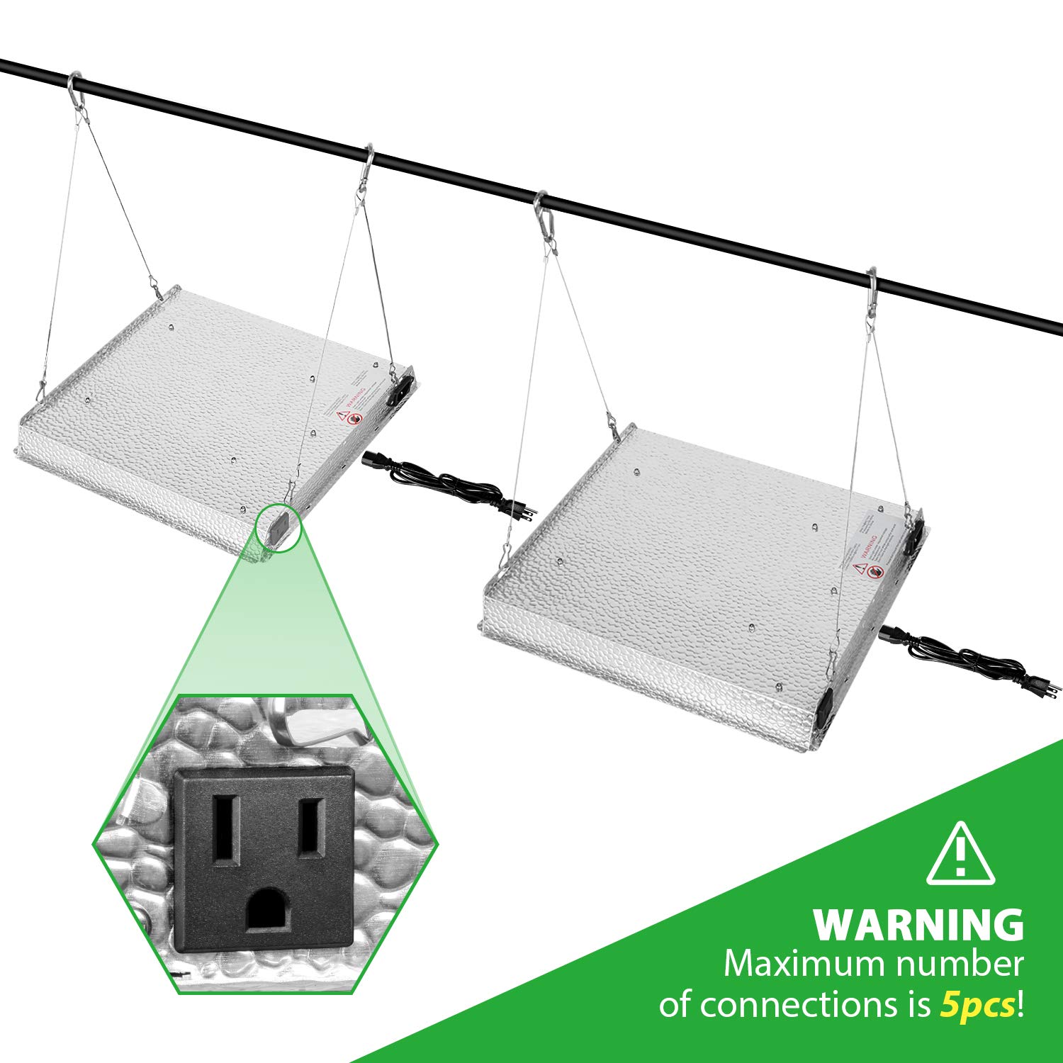 iPower 600W LED Grow Light Full Spectrum - Sunlike Plant Light for Hydroponic Indoor Plants, Seedlings, Veg & Bloom - Greenhouse Grow Lamp with 4x4ft Coverage (Silver) | Perfect for Indoor Gardening, Hydroponics Systems & Greenhouse Cultivation