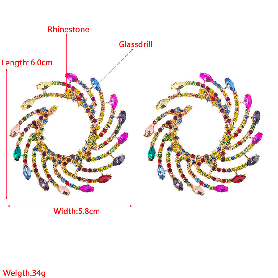 Stylish Alloy Diamond-Colored Tornado Earrings for Women - Perfect for Parties, Weddings & Everyday Fashion