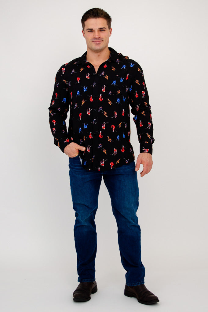 Stephano Men's Hockey Shirt - Breathable Woven Bamboo Fabric for Sports & Casual Wear - Perfect for Games, Training, and Everyday Comfort