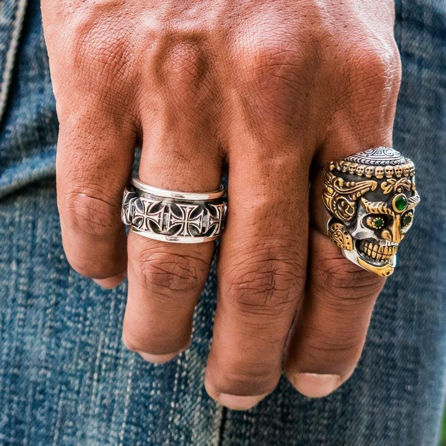 Stylish Iron Cross Sterling Silver Spinner Ring for Men & Women - Perfect for Everyday Wear, Gifts, and Fashion Accessories