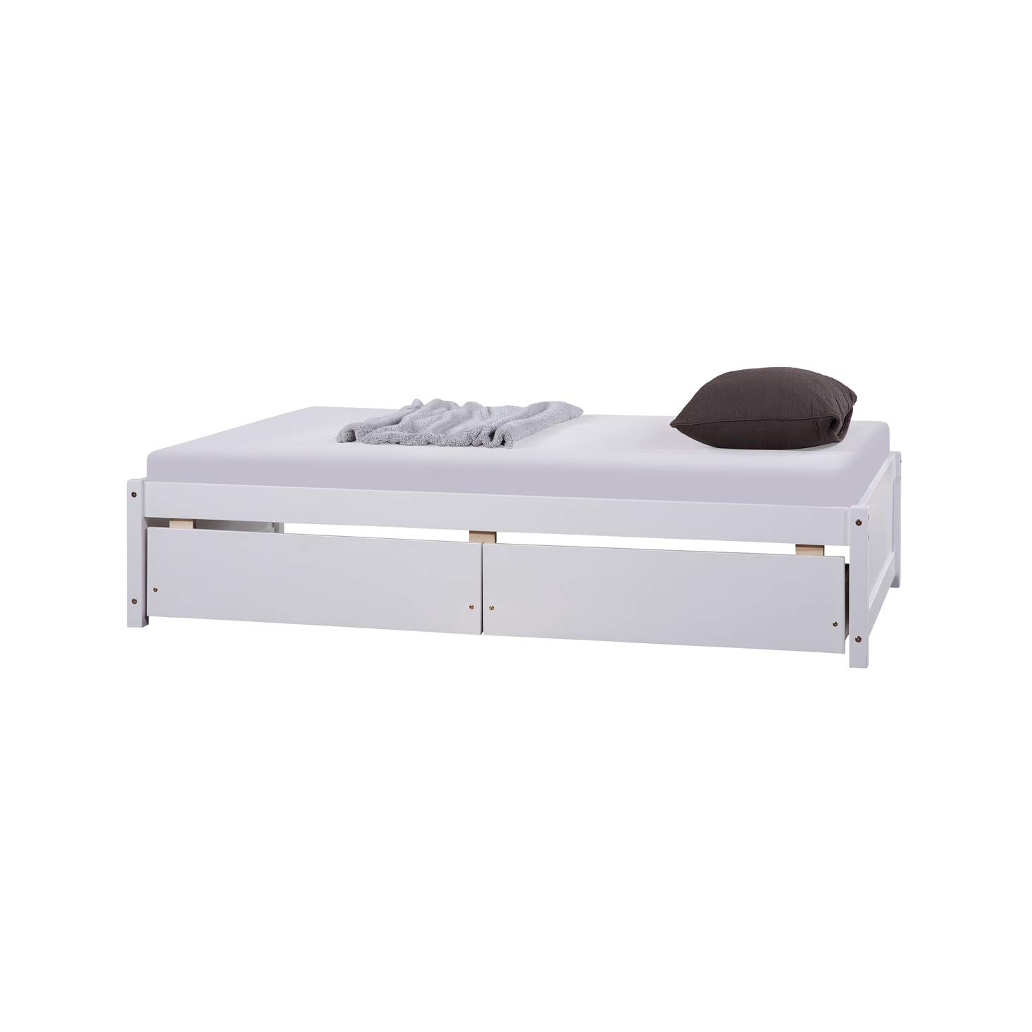 Anwick Twin Storage Bed Frame - Solid Wood, No Box Spring Needed for Bedroom & Living Room