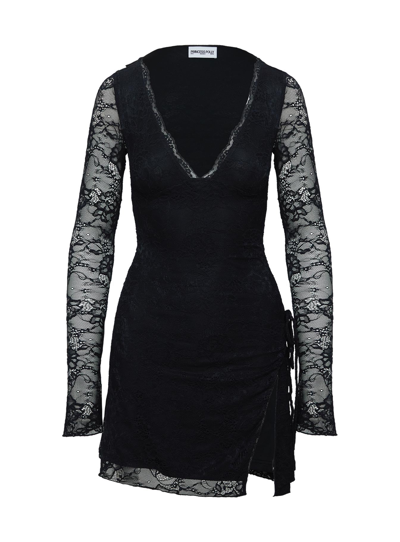 Airabella Black Lace Mini Dress for Women - Elegant Petite Party Dress for Night Out, Cocktail Party & Date Night