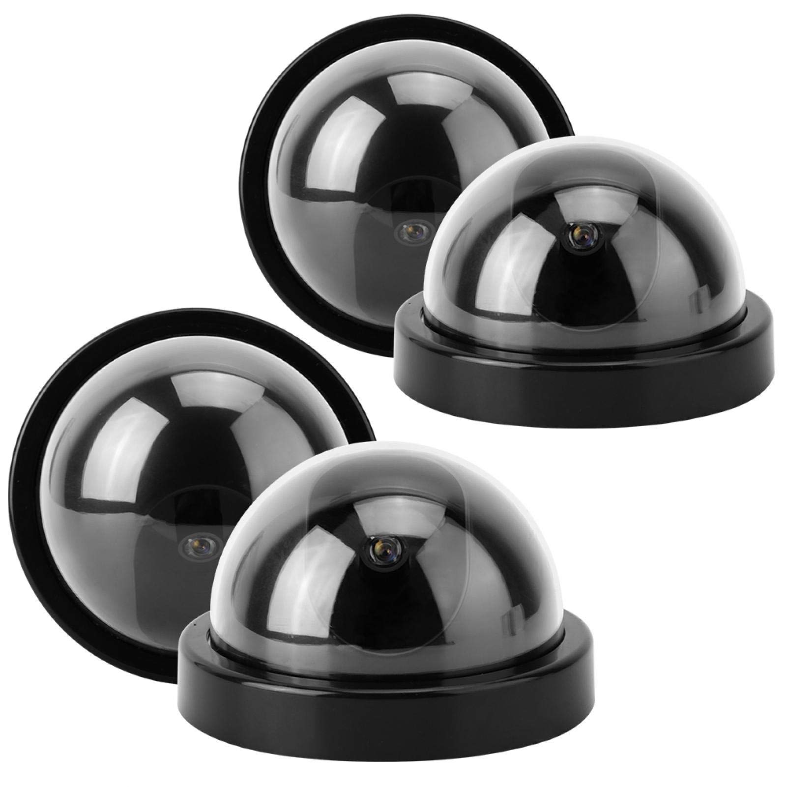 4-Pack Black ABS Dummy Dome Security Cameras - Fake Surveillance Camera for Supermarkets, Hotels & Home Security | Deter Crime & Enhance Safety