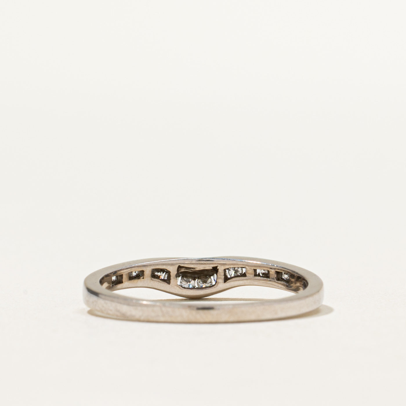 Semi Eternity Diamond Contour Band Ring - 0.19ctw Round Cut Diamond Wedding Band for Women - Size 7 - Perfect for Anniversary, Engagement & Everyday Elegance