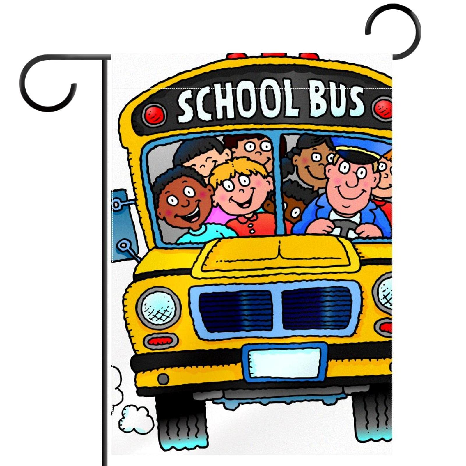 28x40 Inch Double-Sided School Bus Garden Yard Flag - Outdoor Decorative Banner for Home, House & Party Decor | Perfect for Seasonal Celebrations, School Spirit Events & Front Yard Displays