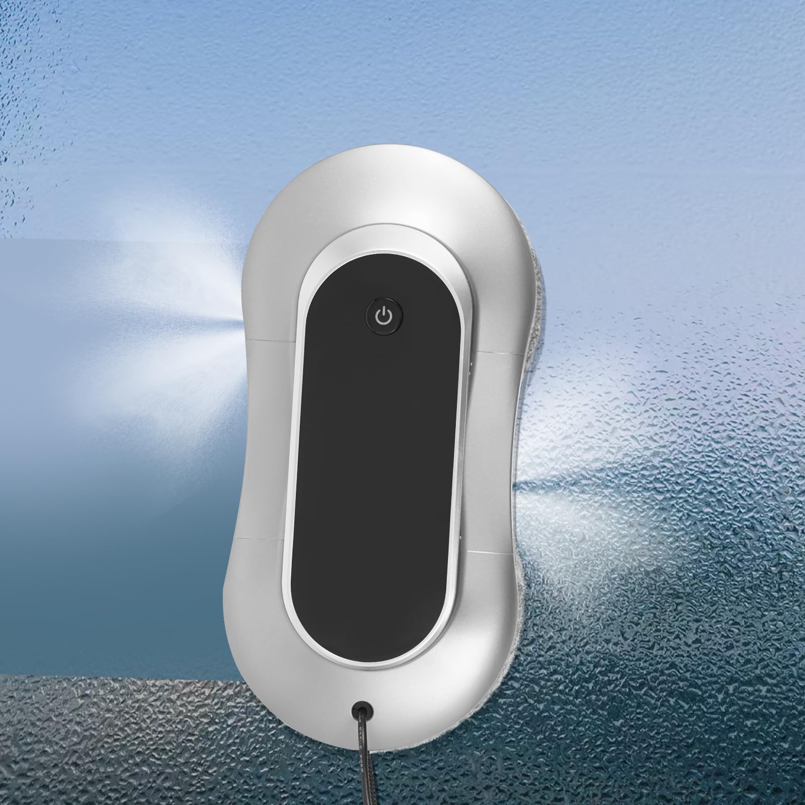 Smart Electric Window Cleaning Robot with Remote Control & Dual Water Spray - Auto Glass, Tile & Smooth Surface Cleaner for Home & Office (Silver Gray)