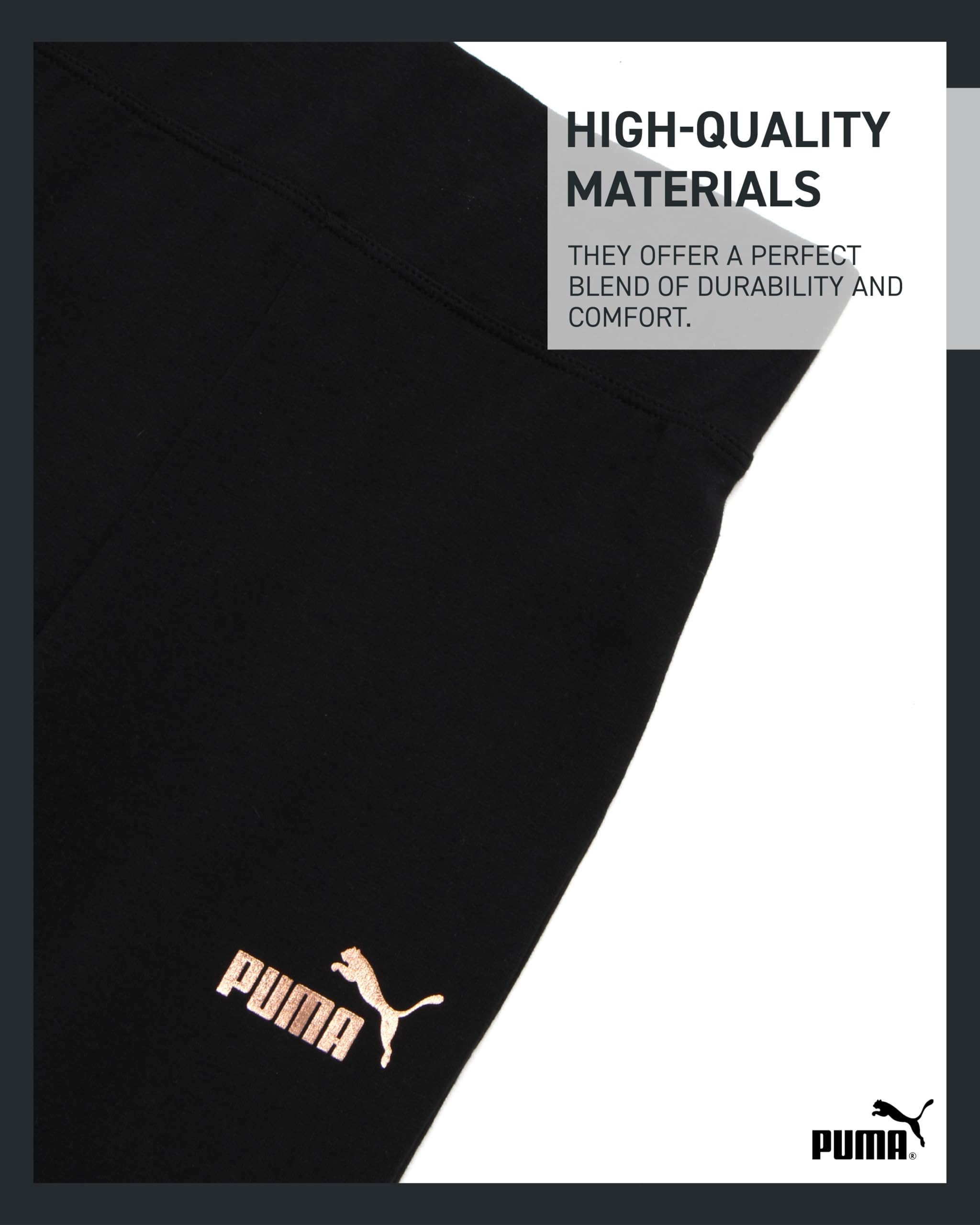 PUMA Girls' Stretch Athletic Leggings - Comfortable Yoga Pants for Active Girls - Flare & Basic Styles (S-XL) - Perfect for School, Gym & Playtime
