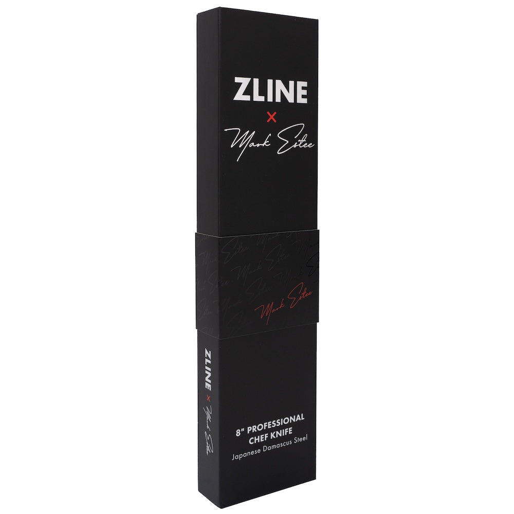 ZLINE Mark Estee 8-inch Professional Japanese Damascus Steel Chef Knife - KCKT ME JD - Razor Sharp Kitchen Knife for Slicing, Dicing & Chopping - Perfect for Home Cooks & Professional Chefs
